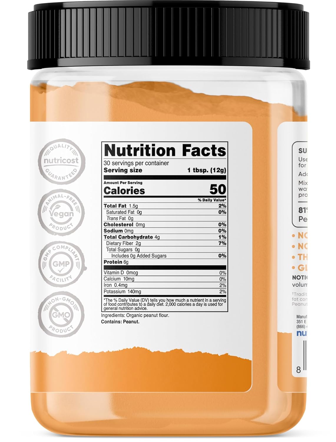 nutricost-organic-peanut-butter-flour-powder---126-oz-30-servings---no-added-sweetener-or-salt---81-less-fat---usda-certified-organic---non-gmo---gmp-compliant-5