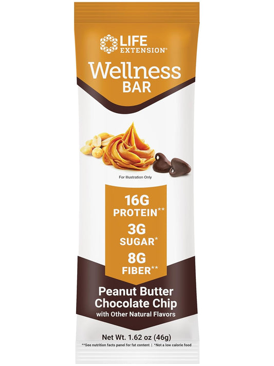 life-extension-protein-bar-with-peanut-butter-chocolate-chips---high-protein-fiber-and-low-sugar---cacao-chips-whey-protein-isolate-blend---gluten-free-snack-bars-individually-wrapped---6-bars-1
