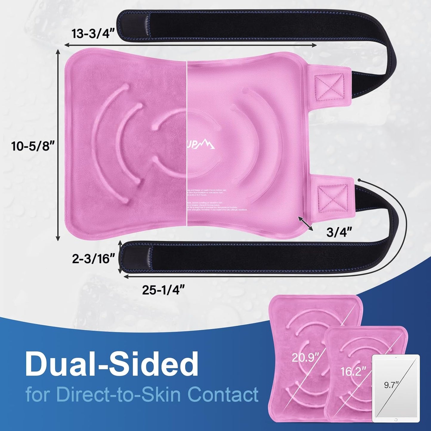large-reusable-gel-ice-pack-wrap-for-knee-pain-relief-post-surgery---flexible-cold-pack-for-injuries-back-shoulder-elbow-leg---pink-1-pack-4