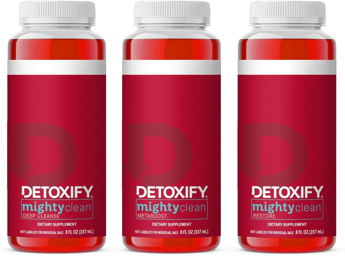 Mighty Clean Herbal Detox Cleanse Drinks - 3 Bottles for Full Body Detox - Same Day Results with Ginseng & Milk Thistle - for Women and Men with Sticker included - Espot.com.au