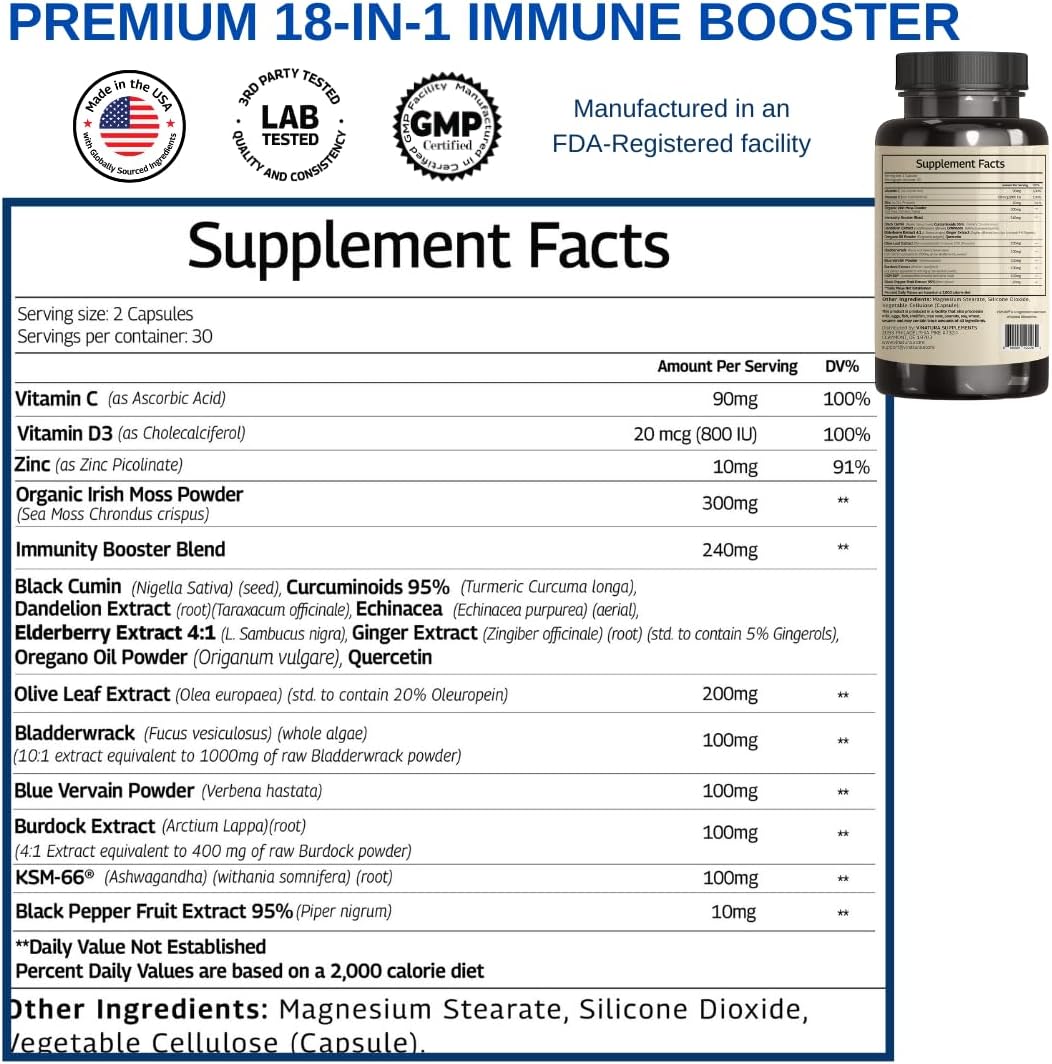 organic-sea-moss-blue-vervain-capsules-with-black-seed-oil-ashwagandha-ginger-burdock-root---1250mg-per-serving---immune-booster-for-adults---usa-made-tested-2