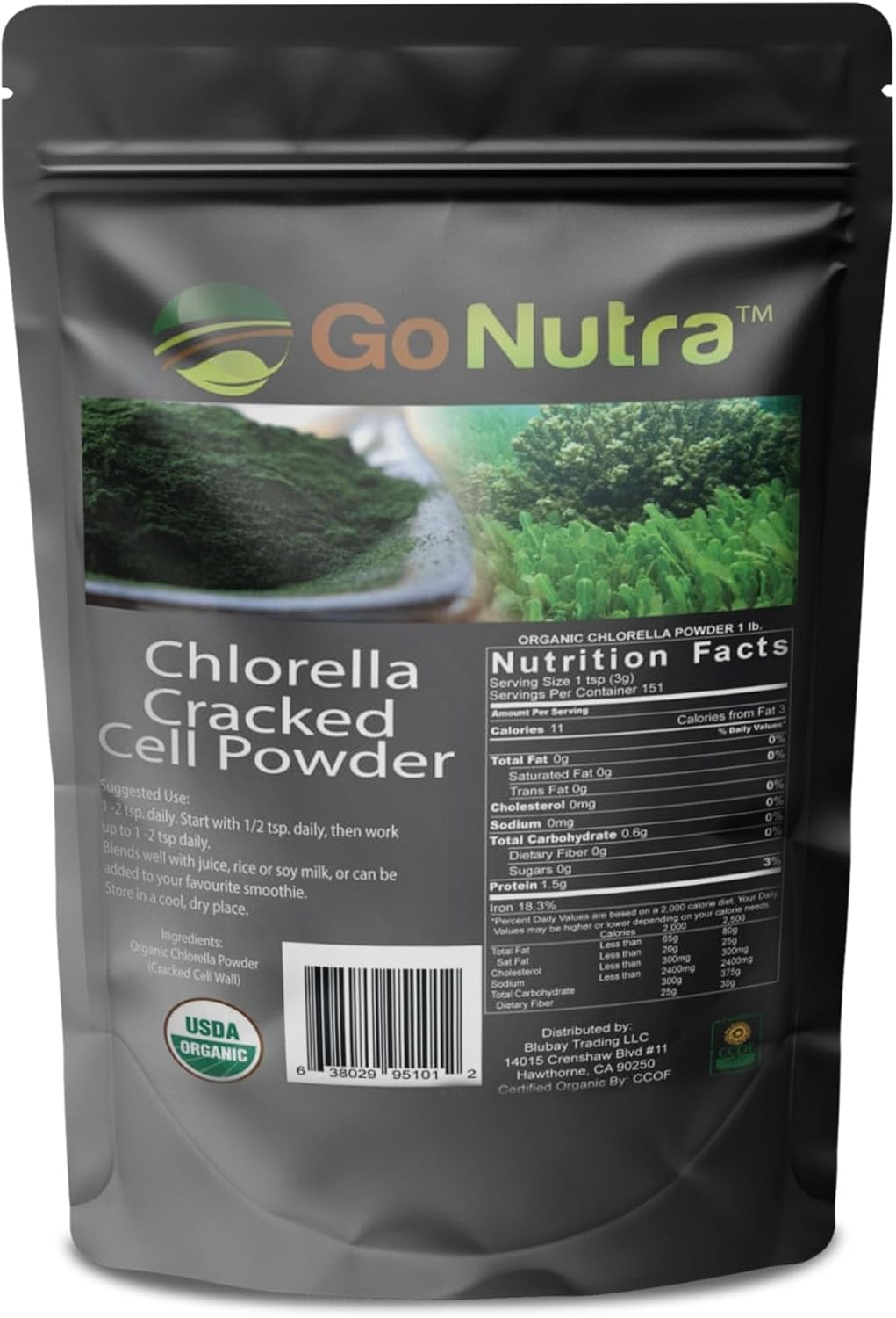 Chlorella Greens Superfood Powder - Pure Green Powder with Vitamins, Minerals, Antioxidants, Non-GMO, Vegan, 16 oz - Espot.com.au