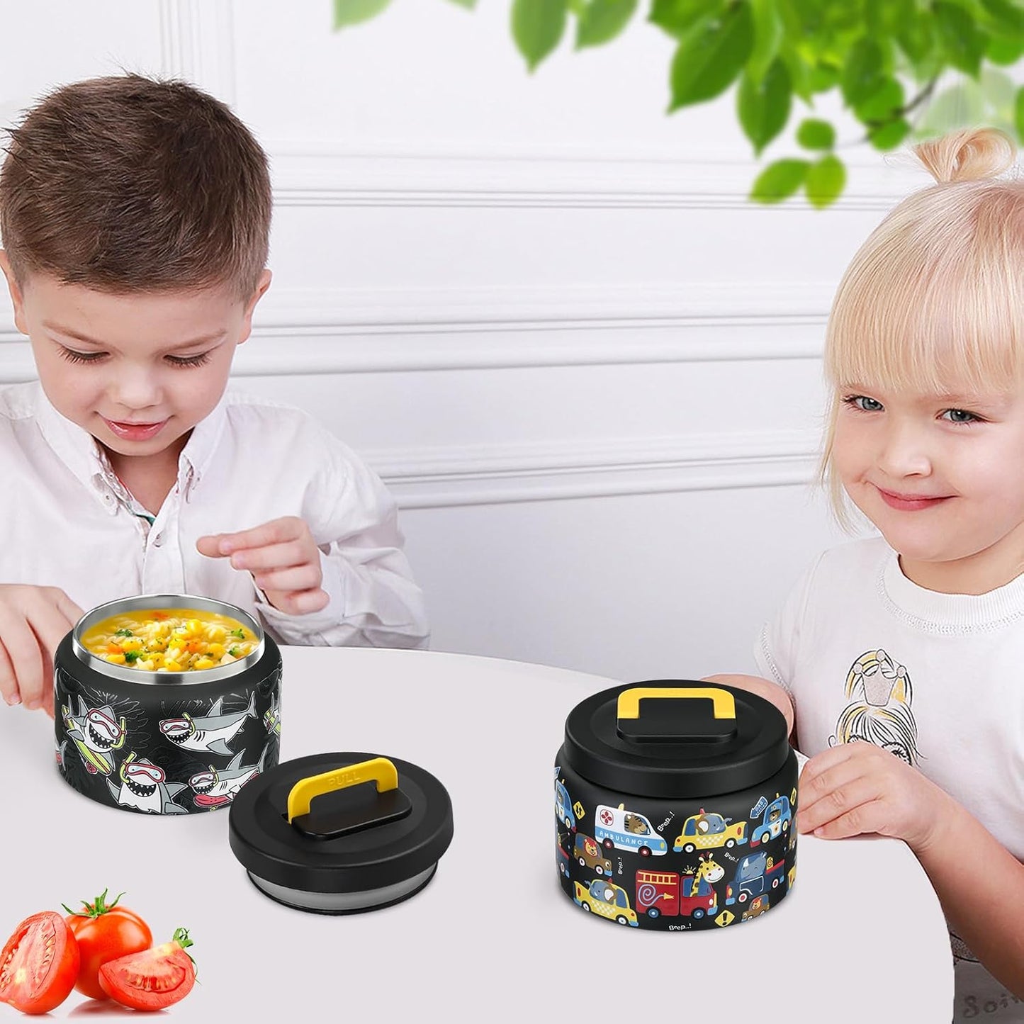 8oz-kids-thermo-stainless-steel-small-lunch-container-for-hotcold-food---easy-open-wide-mouth-thermos-for-preschool-travel---black-animal-truck-design-7