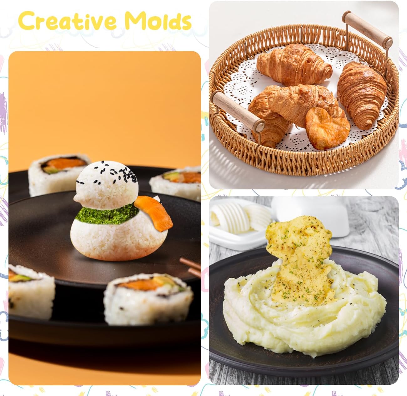 3pcs-duck-onigiri-mold-set---animal-shaped-rice-ball-mold-for-sushi-making-rice-balls-and-croquettes-by-jinnagltu-4