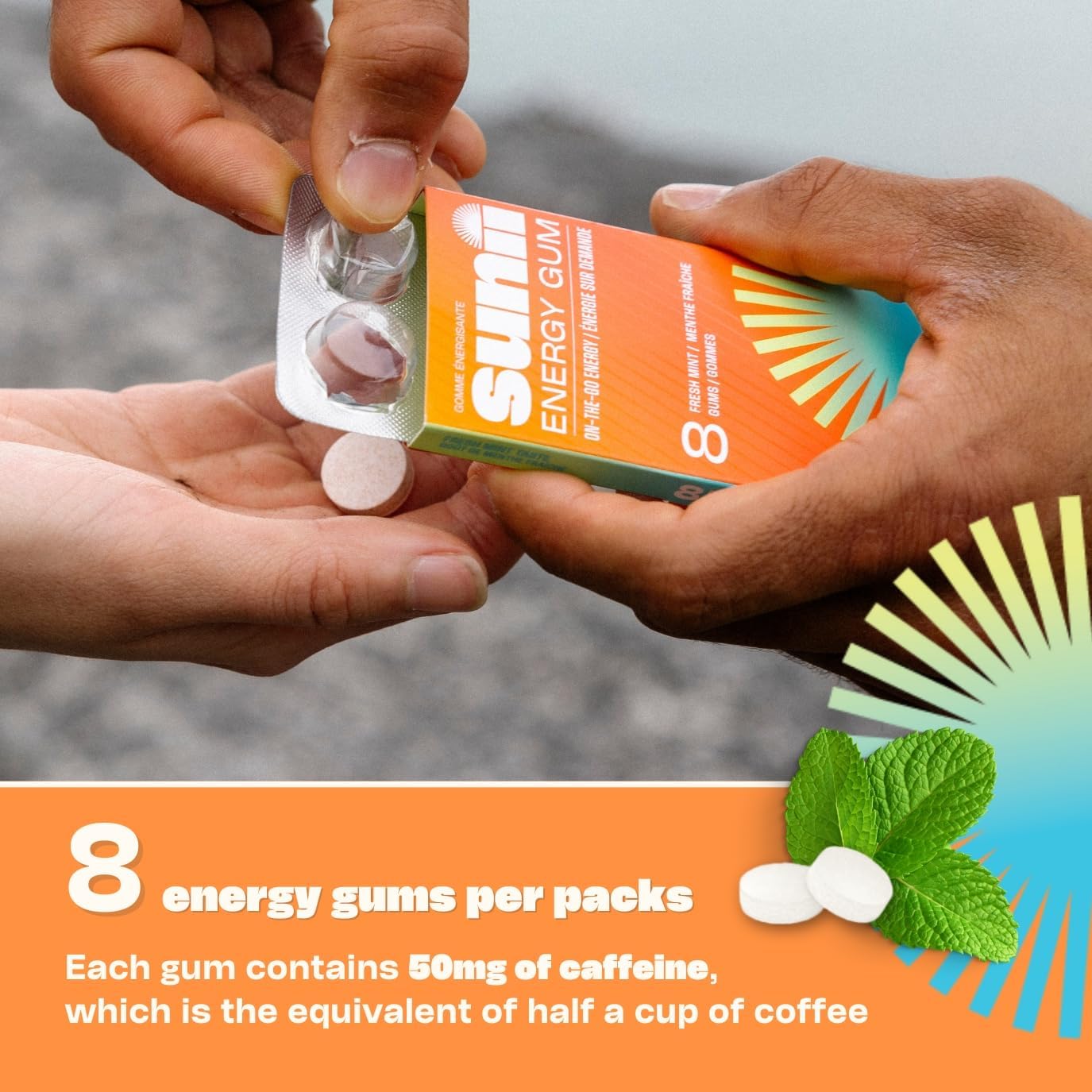 sunii-energy-gum---3-pack---50mg-caffeine-per-gum---stay-alert-for-adventures-gym-study-work-travel---mint-flavor---sugar-free-gluten-free---ideal-energy-drink-alternative-2