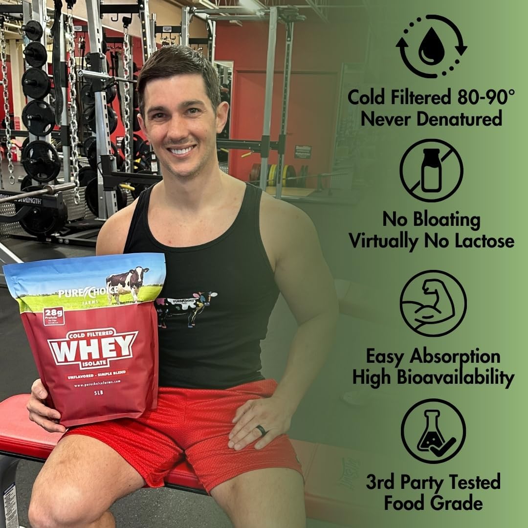 Unflavored Whey Protein Isolate Powder - 28g Protein, Sugar-Free, Undenatured Whey - Pure Choice - 1 Ingredient, No Fillers - 12 oz - Espot.com.au