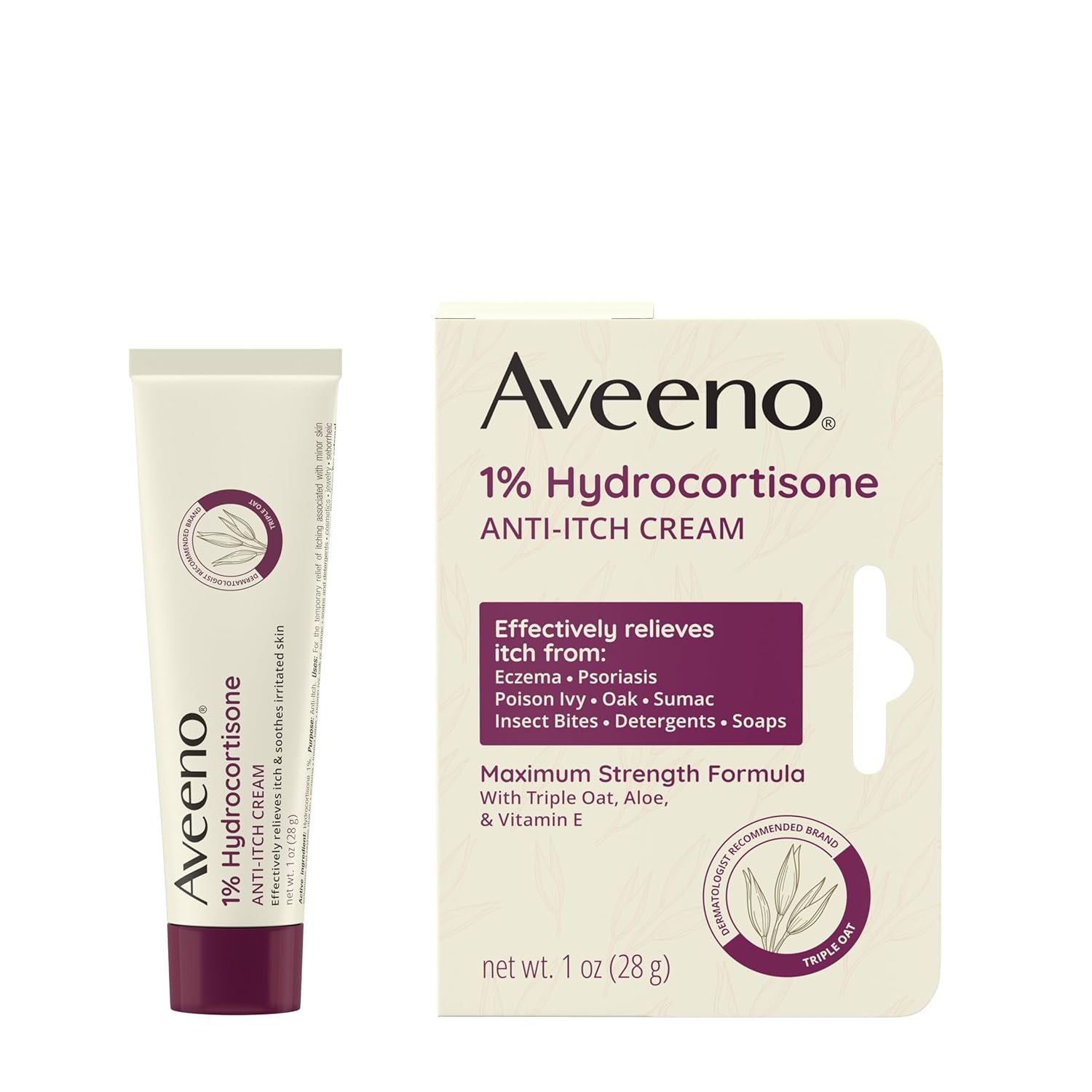 aveeno-maximum-strength-1-hydrocortisone-anti-itch-cream-1-oz-pack-of-2---pure-oat-essence-triple-oat-complex-aloe-vitamin-e---itch-rash-redness-relief-2