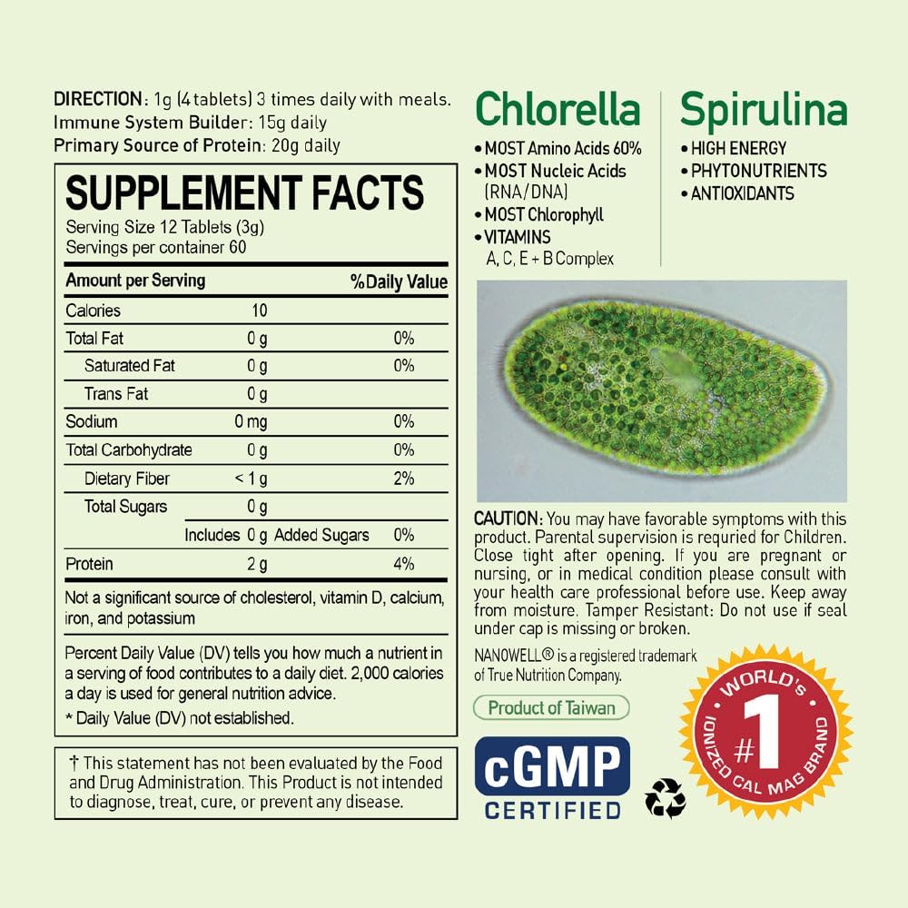 720-tablets-of-nanowell-chlorella-spirulina---antioxidants-vitamins-high-protein-broken-cell-wall---720-count-3