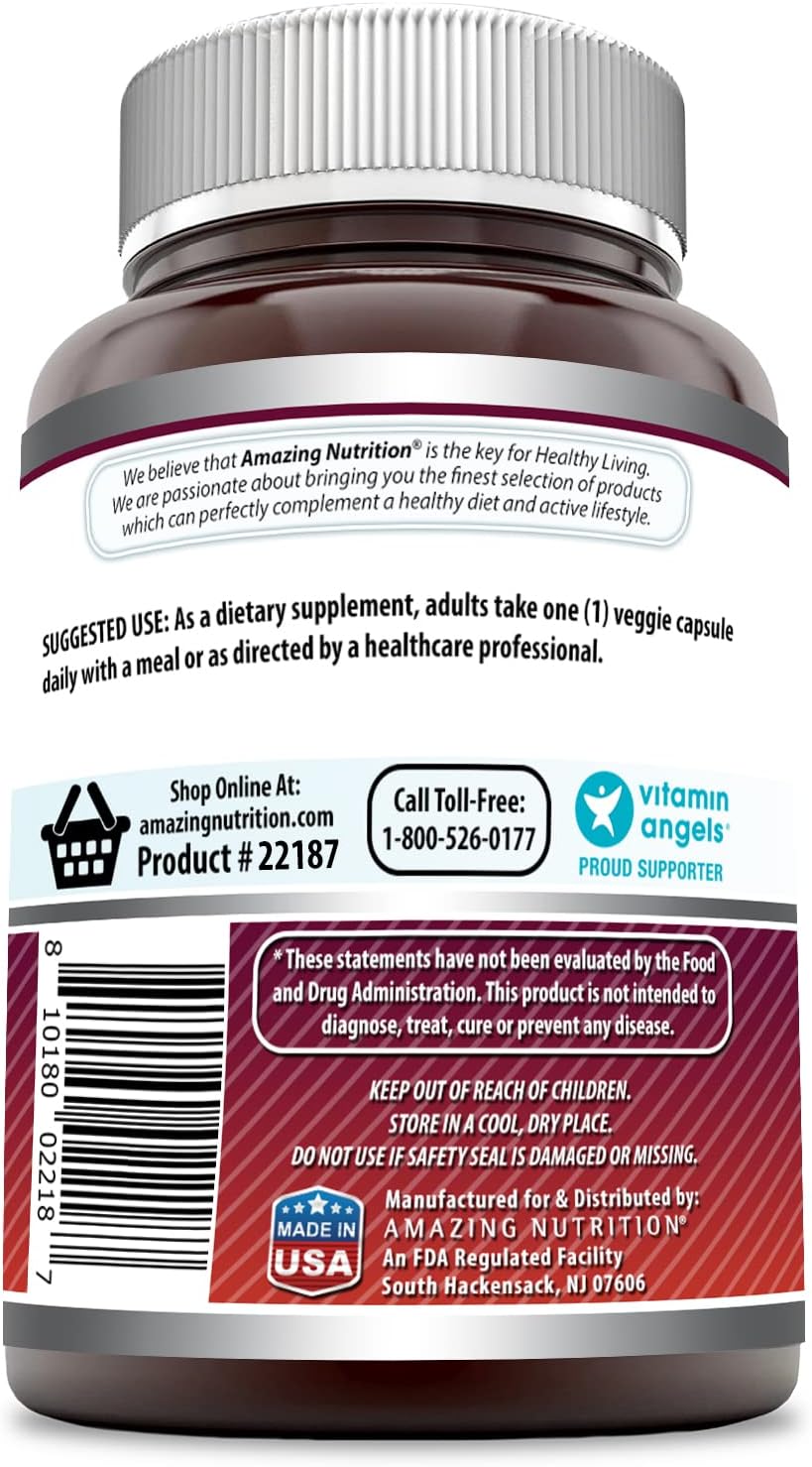 Amazing Formulas Quercetin 500mg Supplement - 120 Veggie Capsules - Non-GMO & Gluten Free - Supports Overall Health & Well Being - Espot.com.au