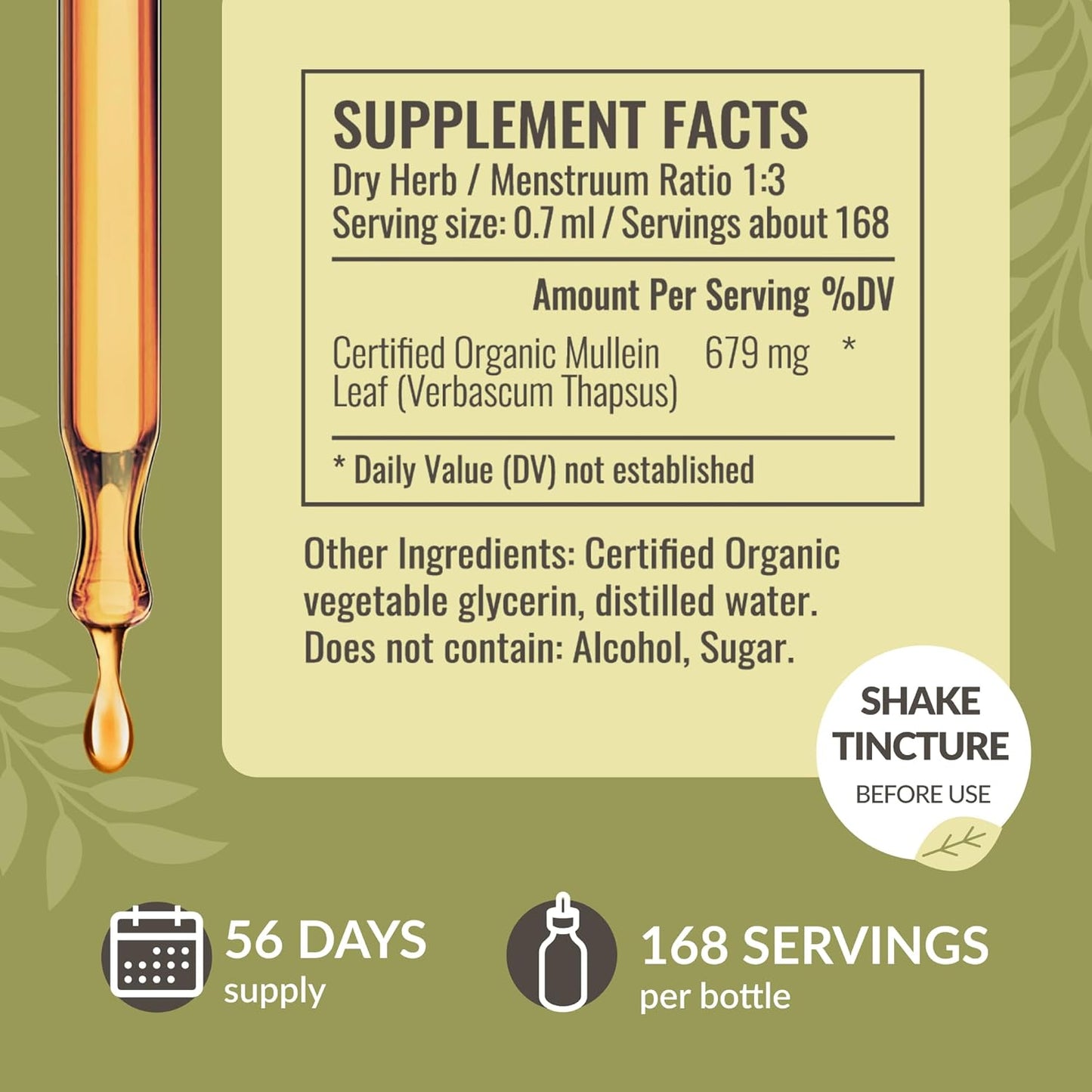 Bundle of HERBAMAMA Dandelion Root and Mullein Leaf Herbal Liquid Drops Tincture - 4 fl oz, Vegan, Non-GMO, Sugar & Alcohol-Free - 2 Pack - Espot.com.au