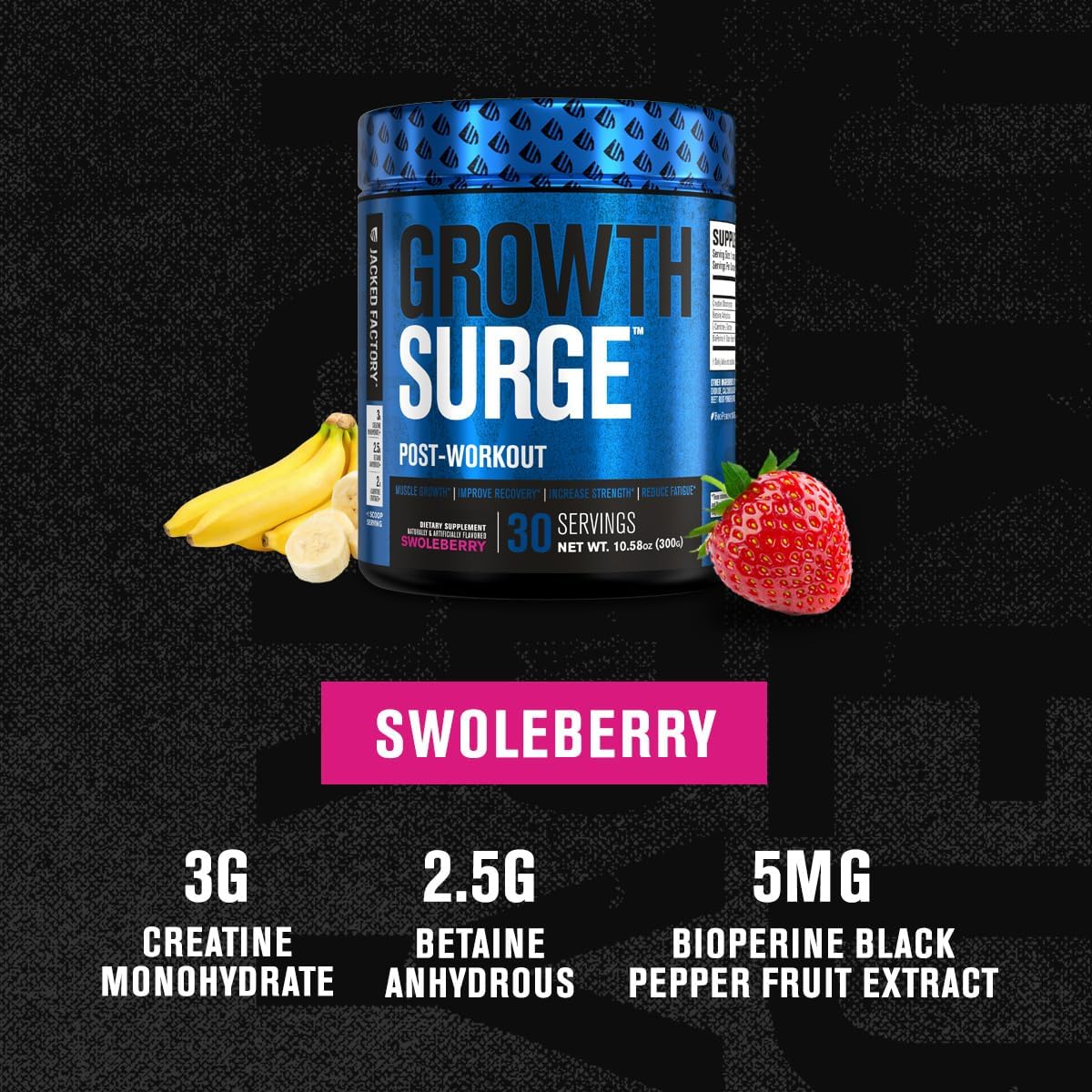 growth-surge-creatine-post-workout-supplement-with-l-carnitine---muscle-builder-recovery-aid-with-creatine-monohydrate-betaine-l-carnitine-l-tartrate---60-servings-swoleberry-flavor-5