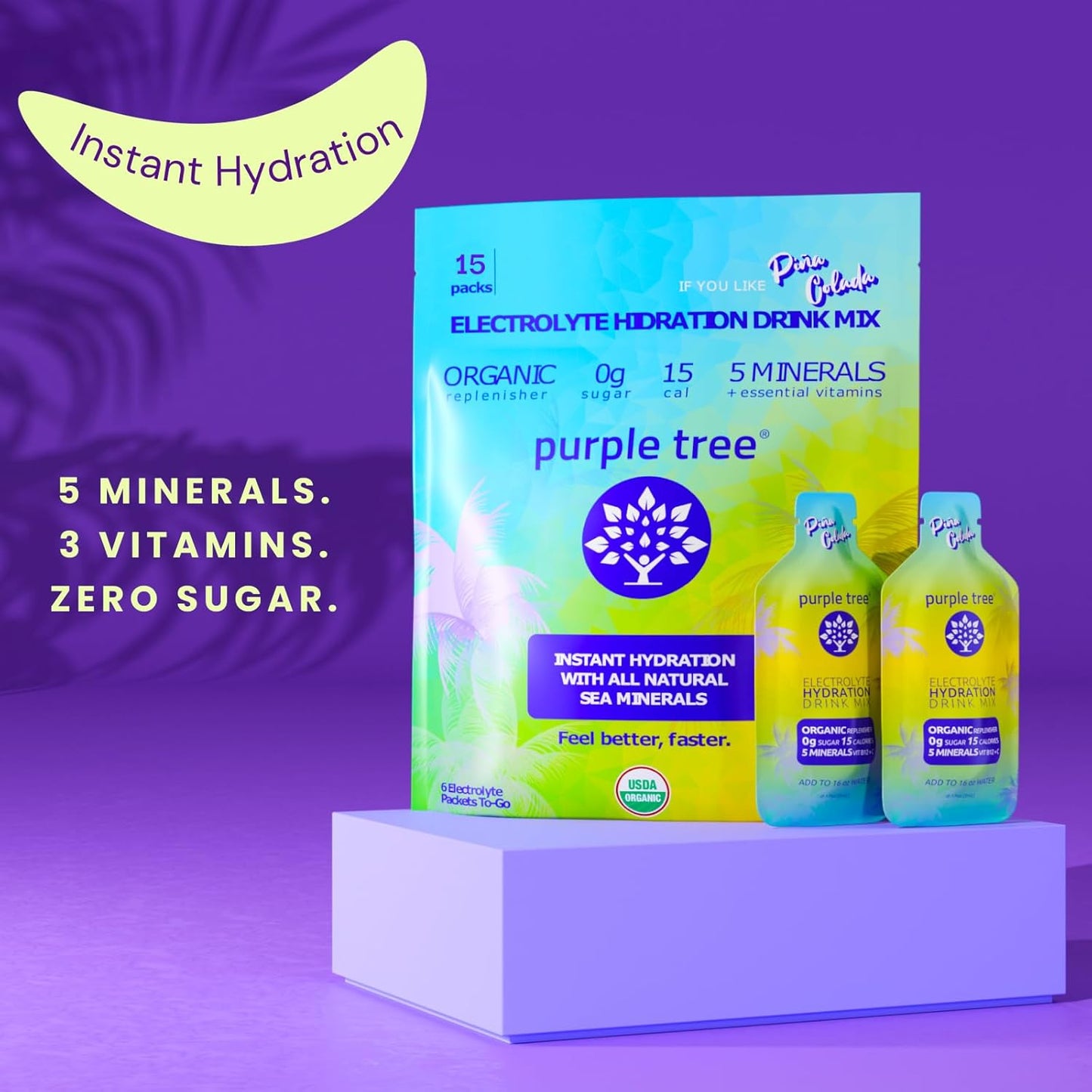 purple-tree-organic-pina-colada-electrolyte-hydration-packets---sugar-free-daily-iv-hydrate-packs-for-rapid-rehydration---15-liquid-sticks-for-dehydration-relief-in-water-2
