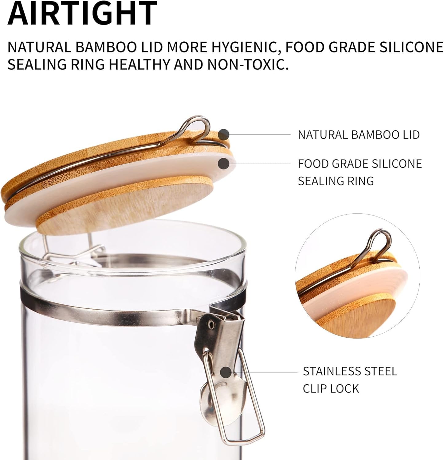 2pcs-49oz-glass-coffee-storage-container-set-with-bamboo-shelf---airtight-sealed-coffee-bean-jars-with-clamp-lid-measuring-spoon---kitchen-pantry-canisters-for-ground-coffee-sugar-tea-flour-6