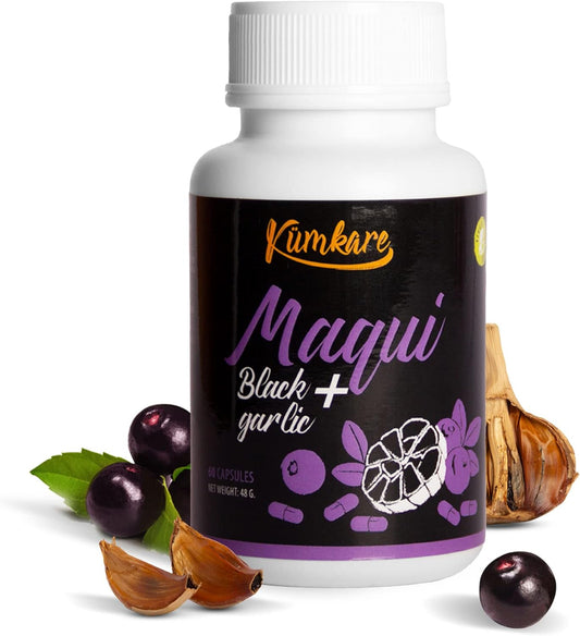 Immune Support Supplement with Vitamins C, Zinc, and Antioxidants for Adults - Maqui Berry and Black Garlic - 60 Capsules - Espot.com.au