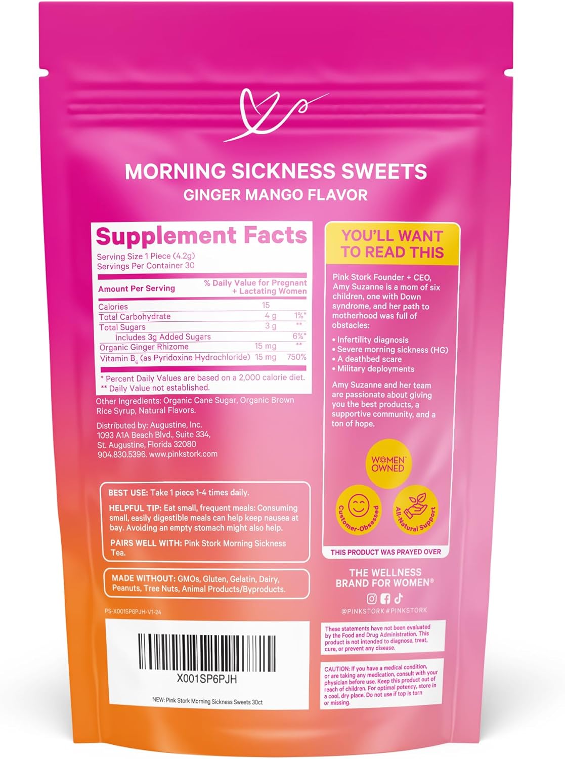 organic-mango-ginger-morning-sickness-sweets-with-vitamin-b6---prenatal-relief-for-morning-sickness-motion-sickness-and-heartburn---30-wrapped-drops-7