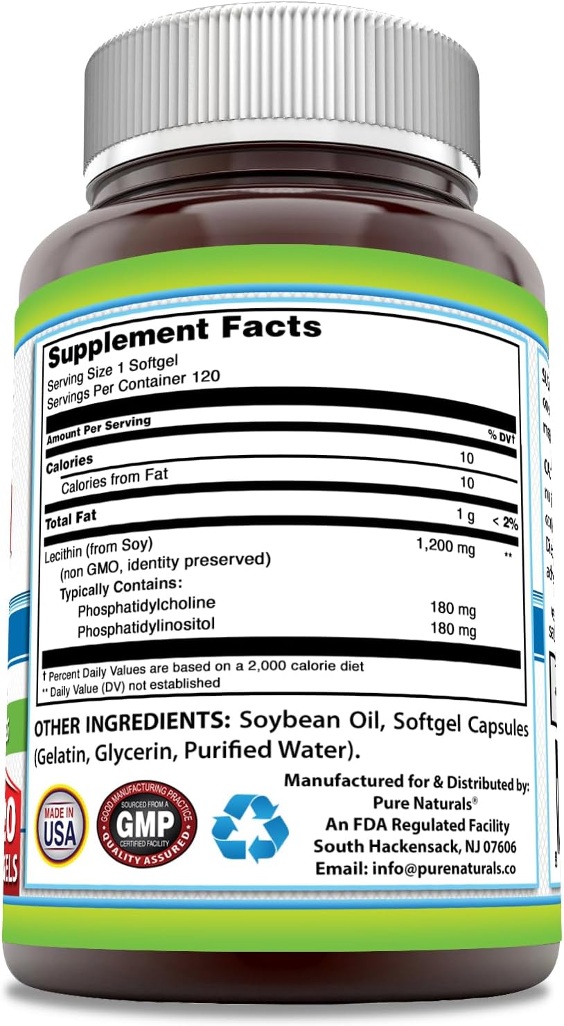high-potency-pure-naturals-lecithin-1200-mg-softgels-supplement---non-gmo-gluten-free---120-count-2