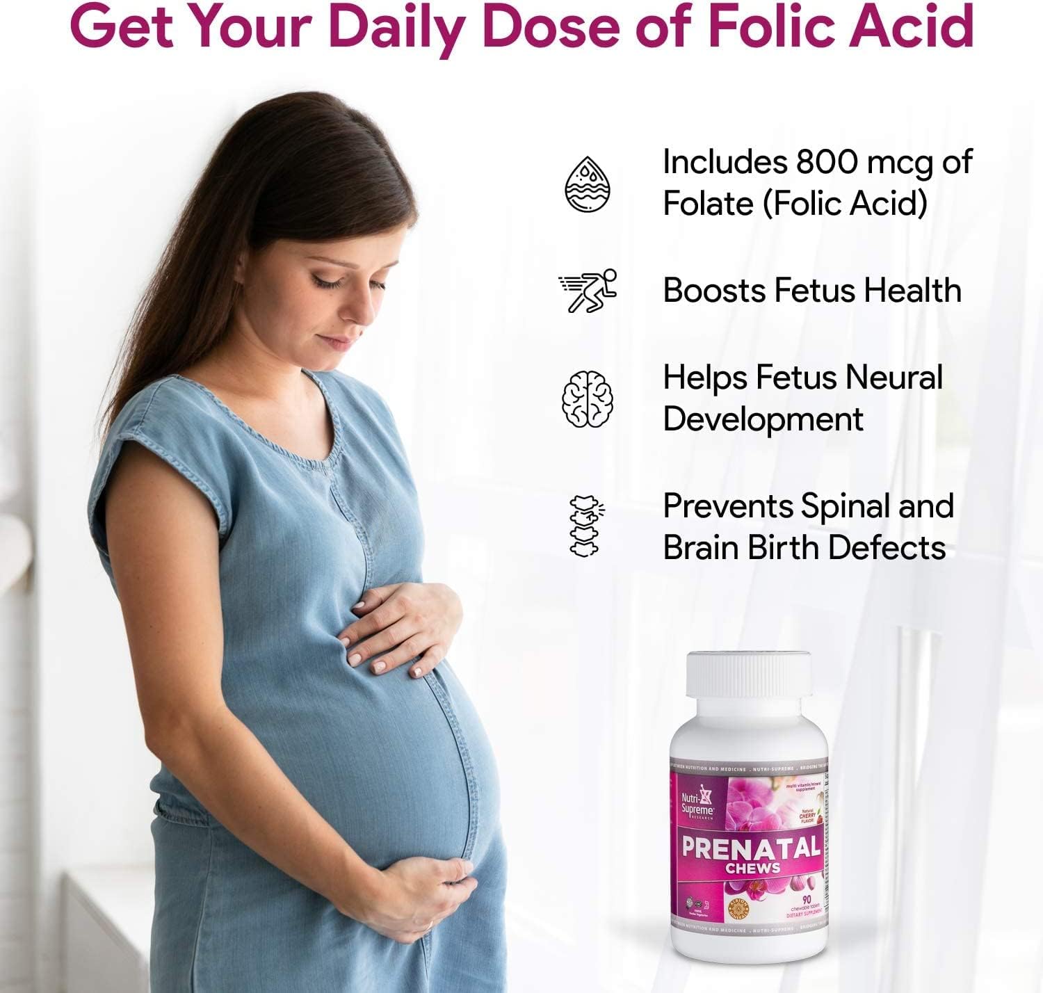 cherry-flavored-chewable-prenatal-vitamins-for-women---nutri-supreme-prenatal-vitamin-with-800-mcg-of-folate-and-iron---kosher---90-count-4