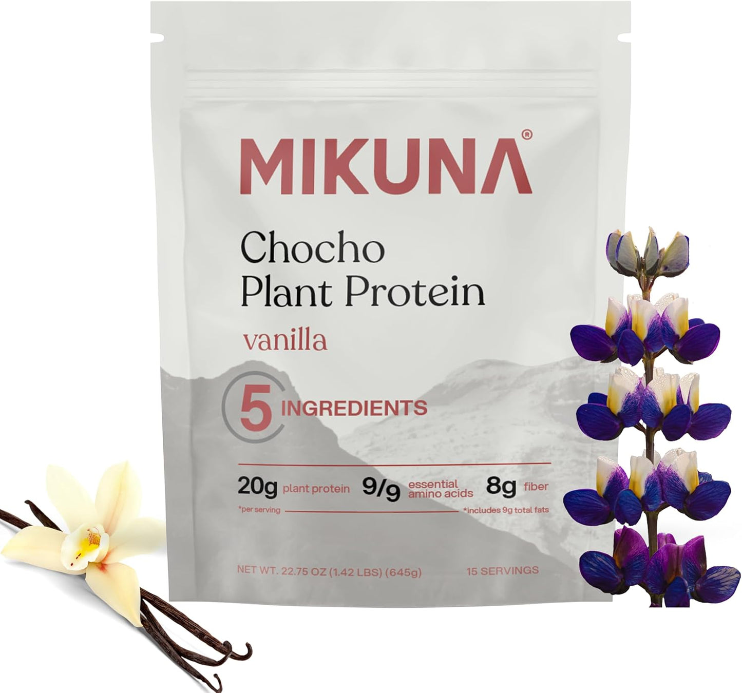 Vanilla Mikuna Vegan Protein Powder: Plant-Based Chocho Superfood with Vitamins, Minerals, and Fiber - Dairy-Free, Gluten-Free, Keto-Friendly
