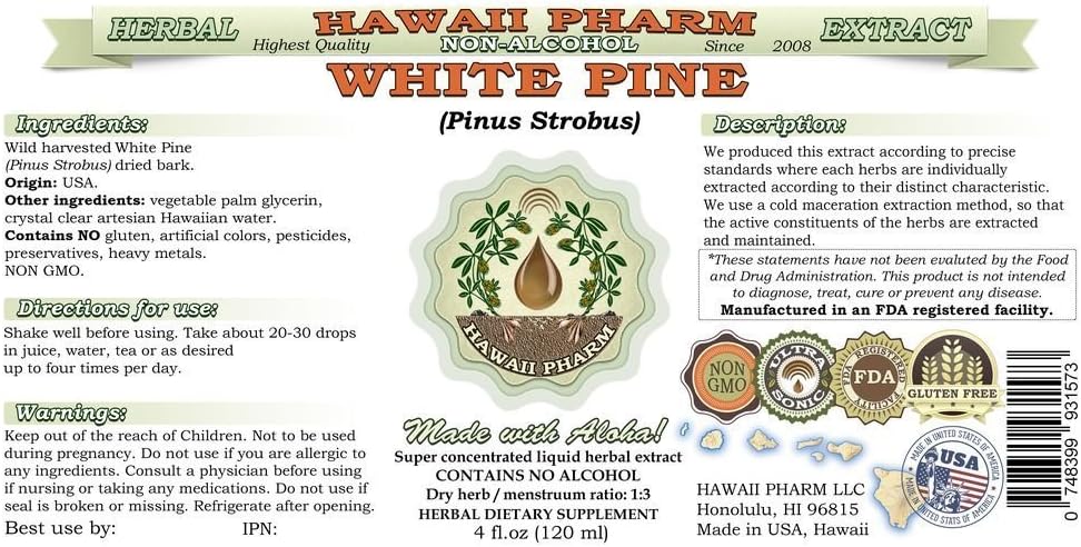 alcohol-free-white-pine-liquid-extract---64-fl-oz---pinus-strobus-bark-glycerite-supplement-by-hawaii-pharm-usa-2