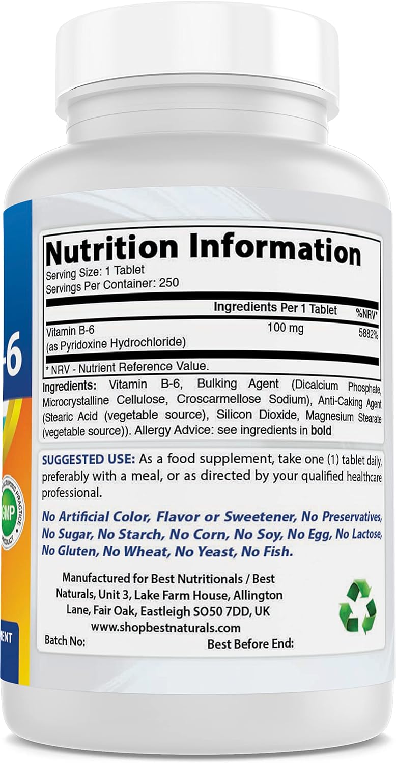 high-quality-best-naturals-vitamin-b6-tablets---100-mg-250-count-bottle-for-daily-energy-and-wellness-support-2