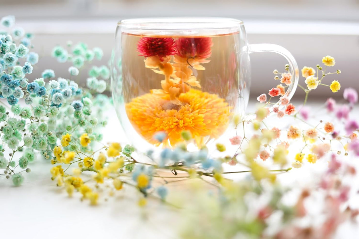teabloom-flowering-tea-gift-set---12-varieties-of-blooming-tea-flowers-in-a-canister---hand-tied-green-tea-leaves-with-edible-flowers---12-pack-5