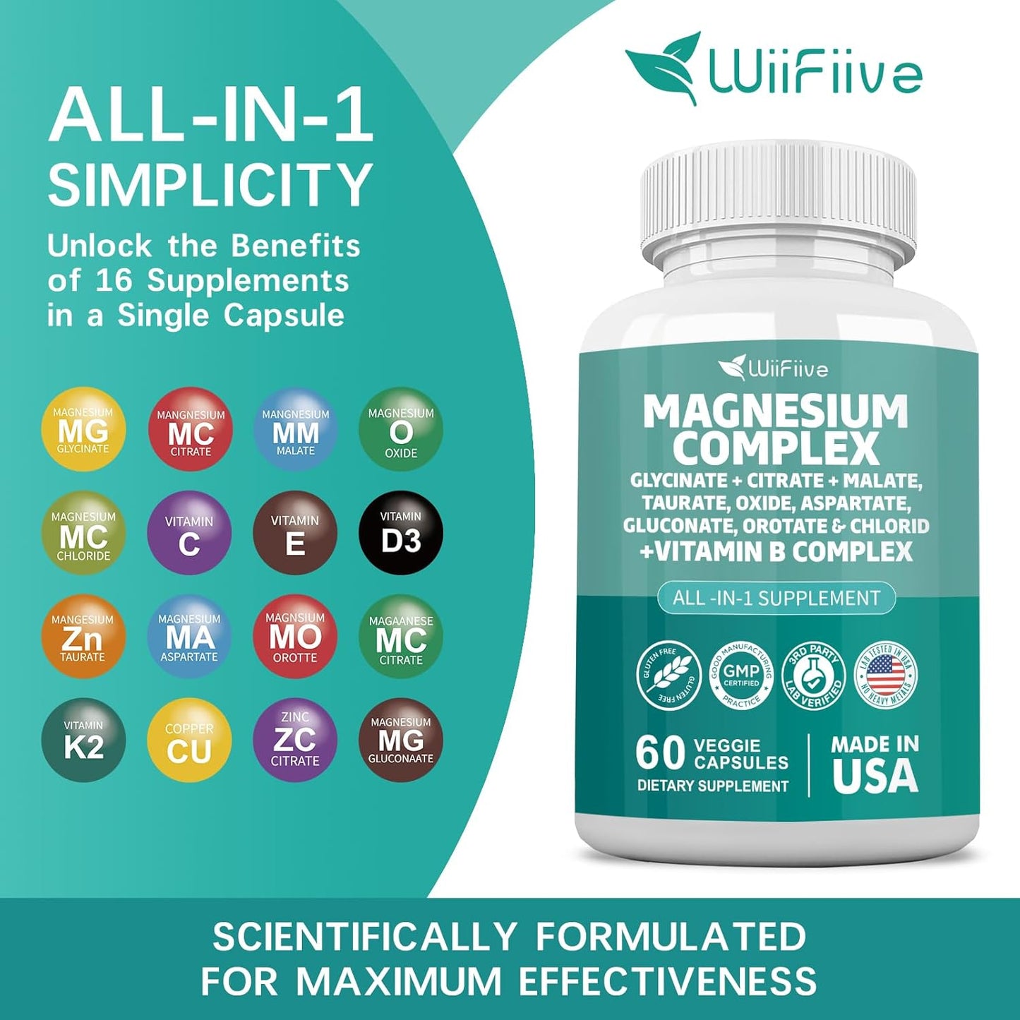 wiifiive-magnesium-complex-supplement-with-vitamin-b-for-max-absorption---gluten-free-and-non-gmo---141mg-clycinate-228mg-oxide-585mg-malate-624mg-citrate---includes-orotate-glycina-taurate-chloride-aspartate-gluconate-3