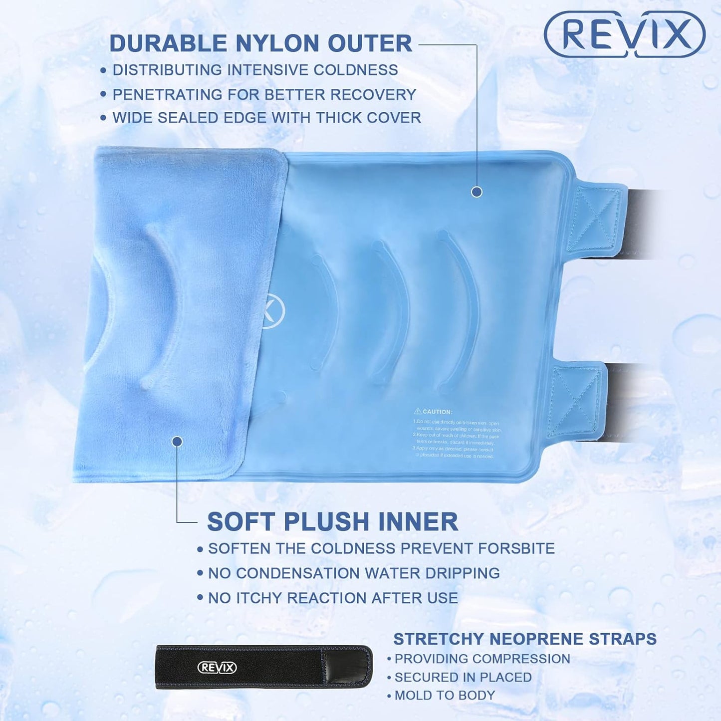 Set of 2 Blue Knee Ice Wrap with Gel Packs for Surgery, Injuries, Arthritis, ACL, and Recovery - REVIX XL - Espot.com.au