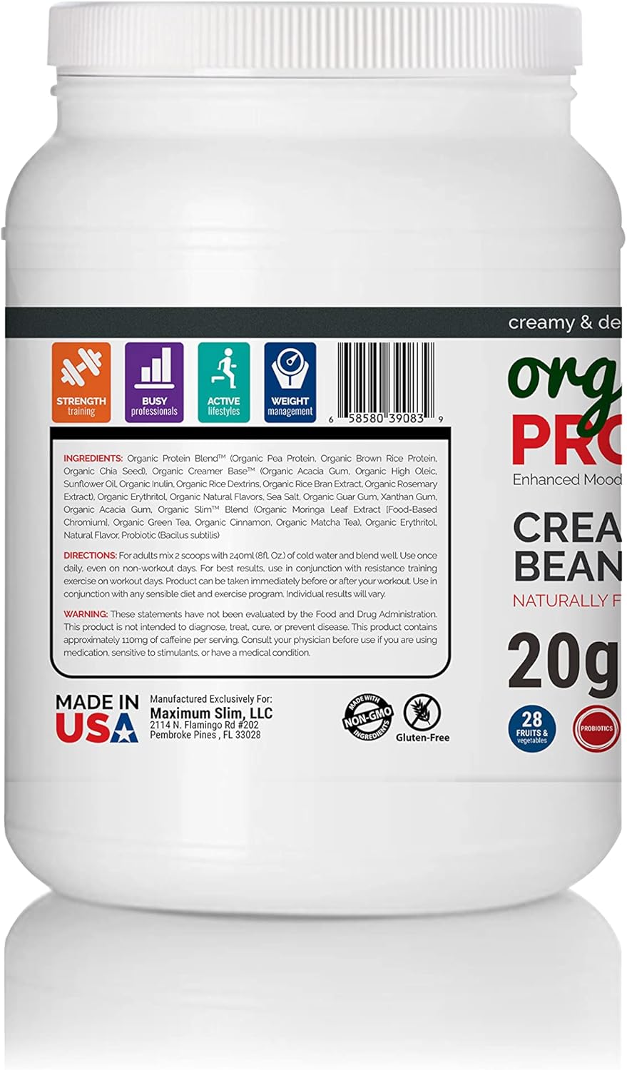Organic Creamy Vanilla Bean Protein Shake by Maximum Slim - Delicious and Nutritious Option for Weight Management and Muscle Recovery - Espot.com.au