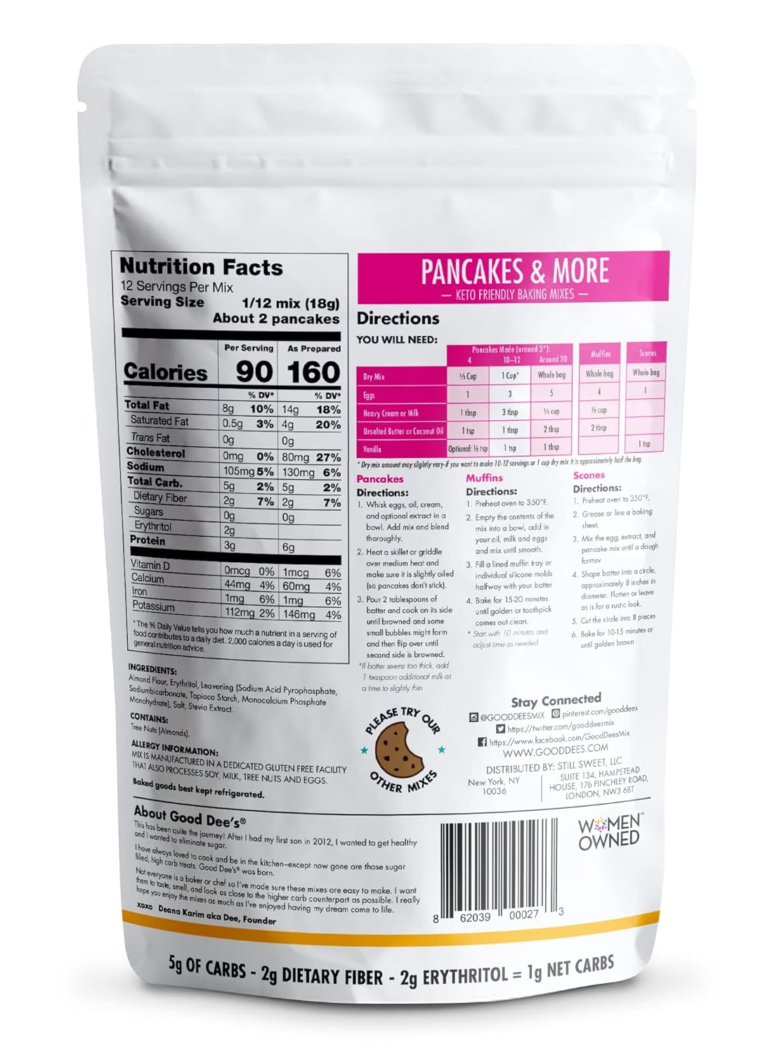 good-dees-pancake-waffle-scone-mix---low-carb-keto-baking-mix-1g-net-carbs-20-pancakes---sugar-free-gluten-free-grain-free-dairy-free-soy-free---diabetic-atkins-weight-watchers-friendly-2