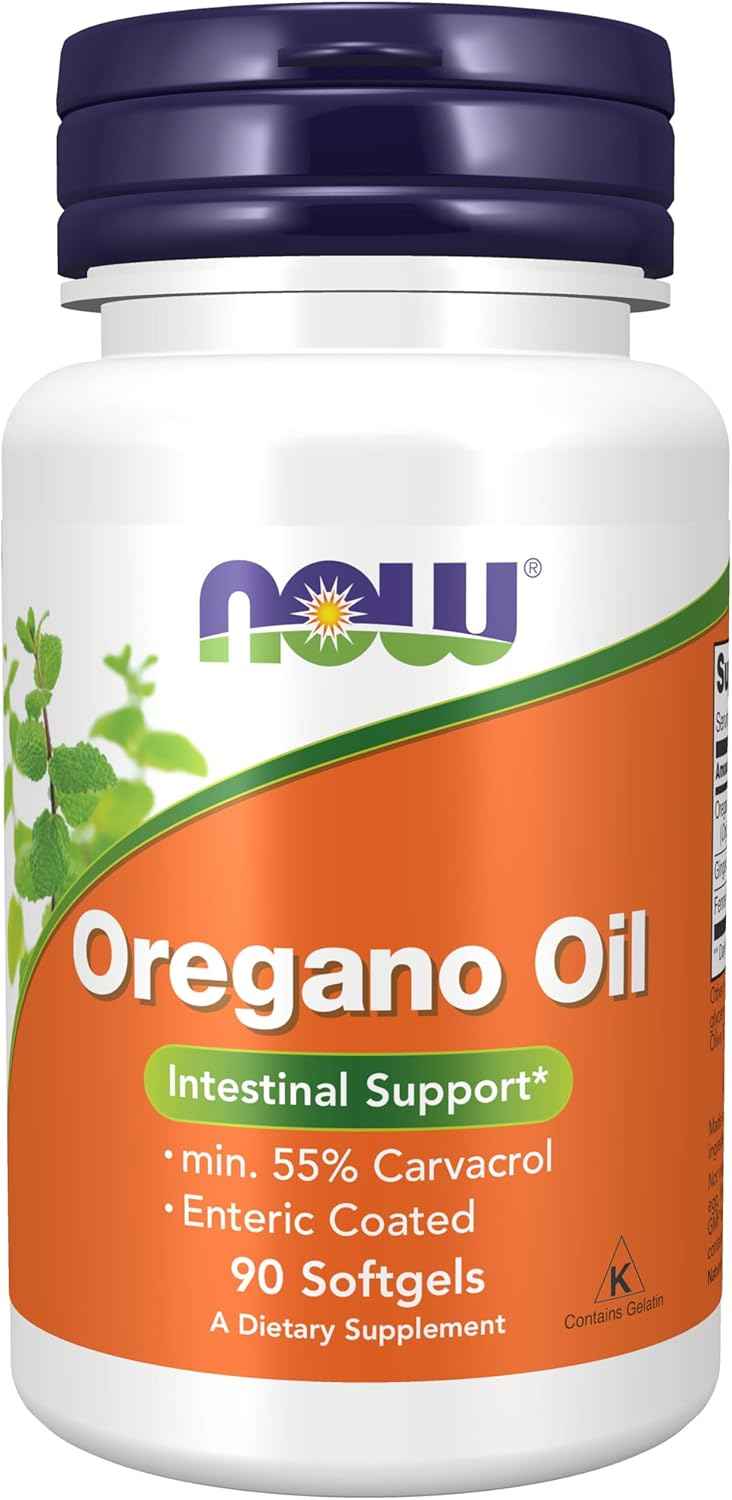 Enteric Coated Oregano Oil Supplement with Ginger and Fennel Oil - 90 Softgels by NOW Foods