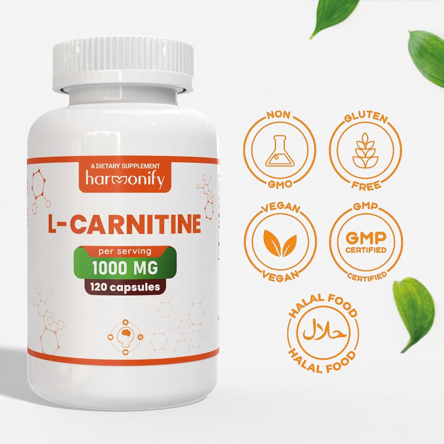 high-quality-harmonify-l-carnitine-supplement---1000mg-per-serving-120-vegetarian-capsules-pure-form-60-servings-3