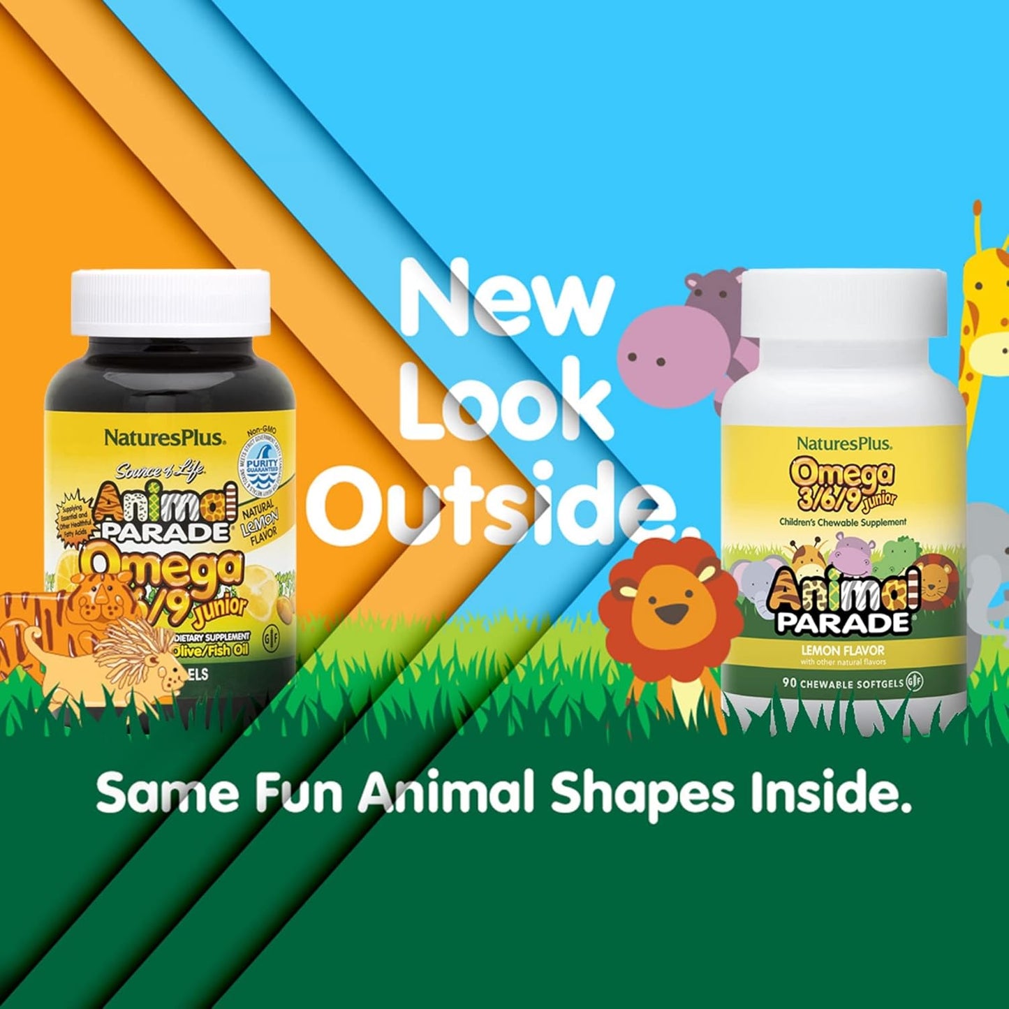 natures-plus-animal-parade-omega-369-junior-lemon-softgels---kids-immune-skin-eye-nervous-health---non-gmo-gluten-free---90ct-2