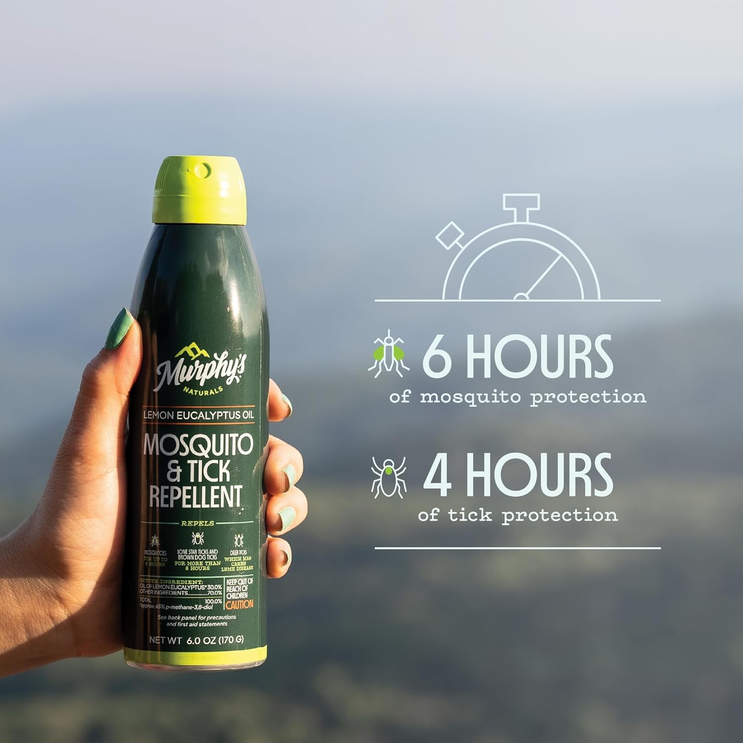 Murphy's Naturals Lemon Eucalyptus Oil Insect Repellent Mist 2-Pack - DEET-Free, Plant-Based Formula for Skin and Gear - Mosquito and Tick Repellent - 6 oz Continuous Spray - Espot.com.au