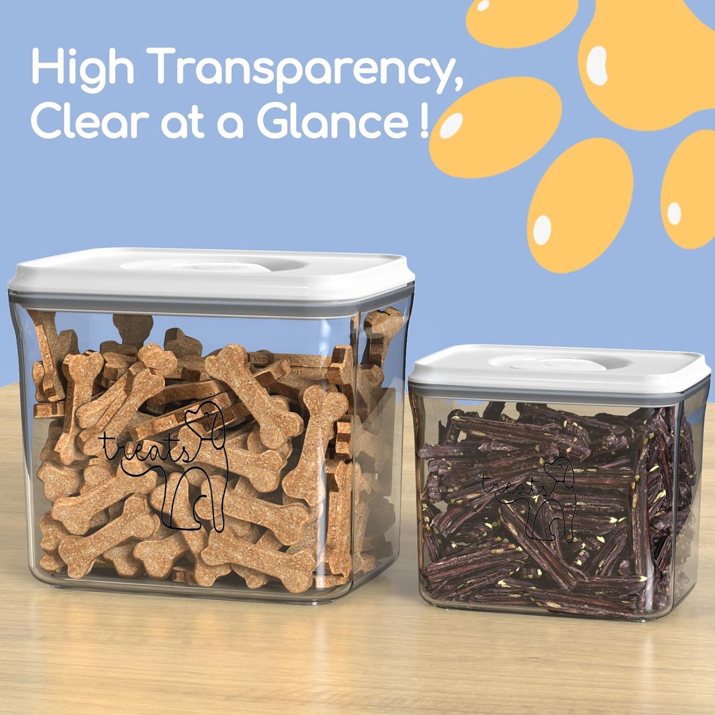 airtight-dog-treat-container-with-chalkboard-labels-and-pen---bpa-free-clear-rectangular---ideal-for-dog-and-cat-food-storage-7