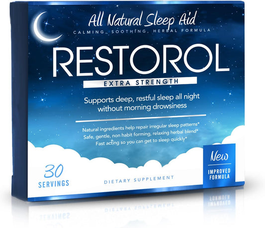 Restorol Natural Sleep Aid Supplement for Restful Sleep - 30 Capsules in 1 Bottle - Espot.com.au