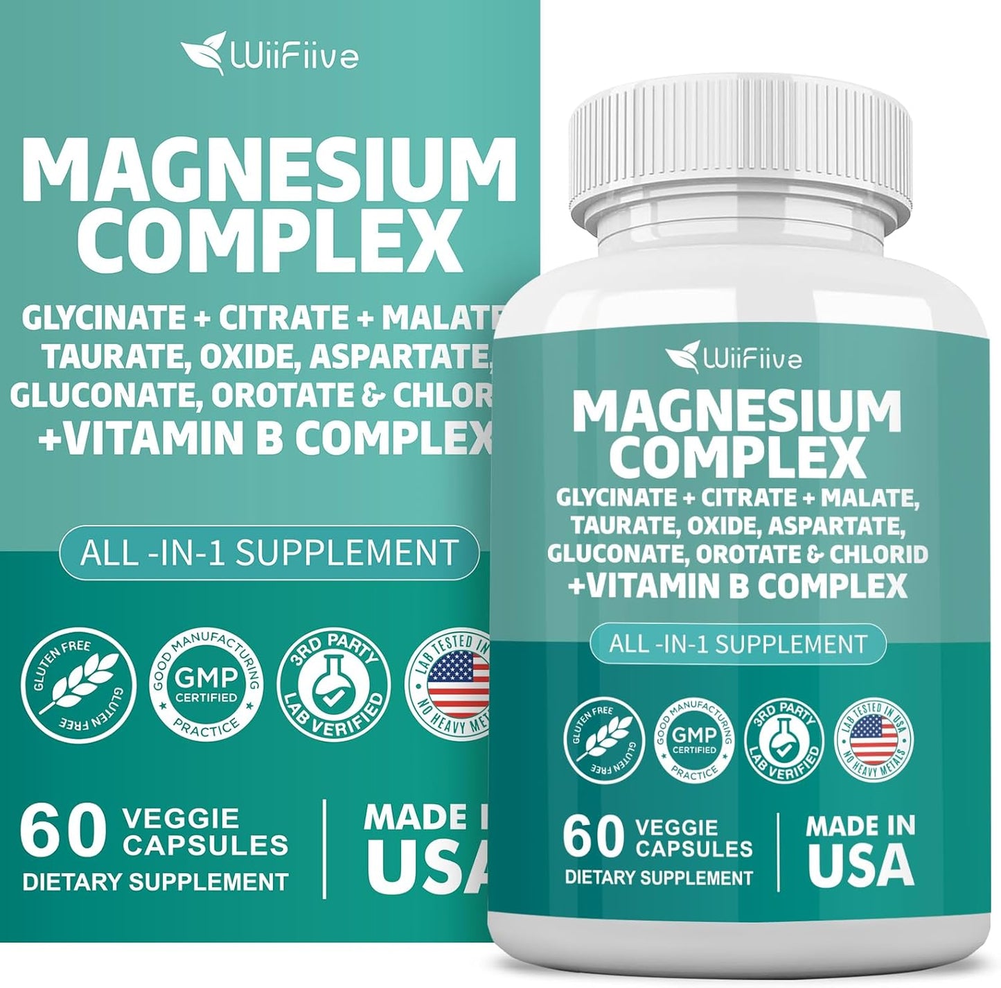 wiifiive-magnesium-complex-supplement-with-vitamin-b-for-max-absorption---gluten-free-and-non-gmo---141mg-clycinate-228mg-oxide-585mg-malate-624mg-citrate---includes-orotate-glycina-taurate-chloride-aspartate-gluconate-5