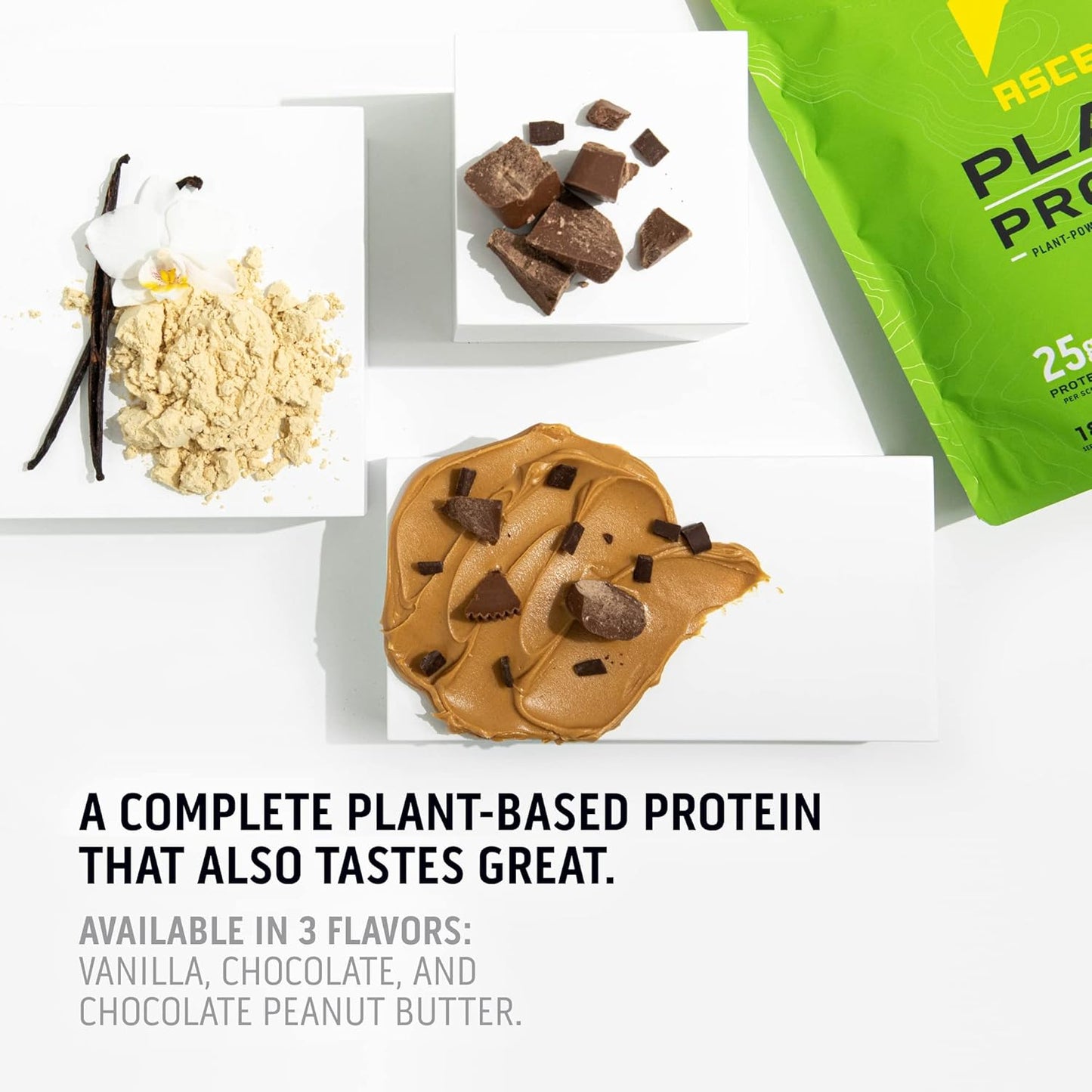 Chocolate Vegan Protein Powder - Plant-Based, No Dairy, Soy or Gluten, 4g BCAA, 2g Leucine, Zero Artificial Ingredients, Sugar-Free - 18 Servings - Espot.com.au