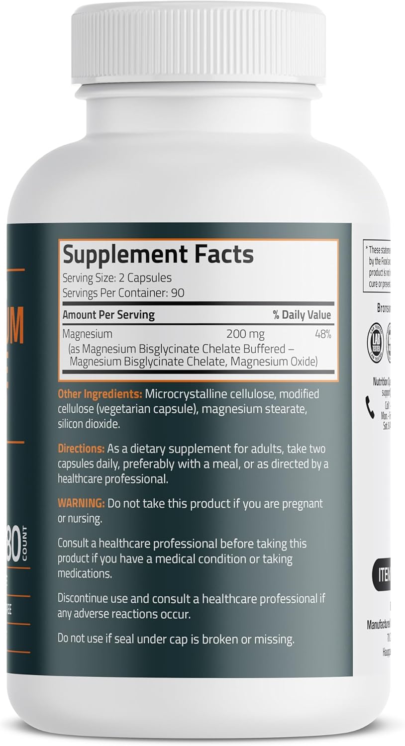 high-absorption-bronson-magnesium-glycinate-200mg-capsules---chelated-buffered-for-gentle-stomach---non-gmo-180-vegetarian-capsules-2