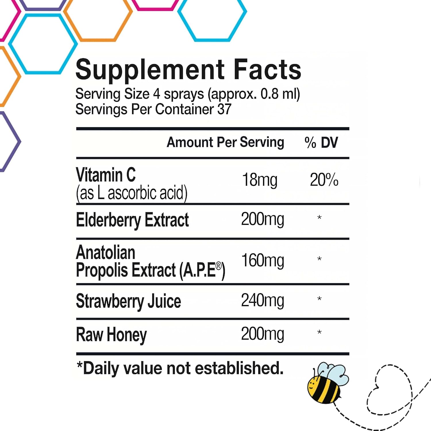 bee-you-kids-immune-support-throat-spray---elderberry-raw-honey-propolis-vitamin-c---strawberry-juice-antioxidants---sore-throat-relief---1-fl-oz-4