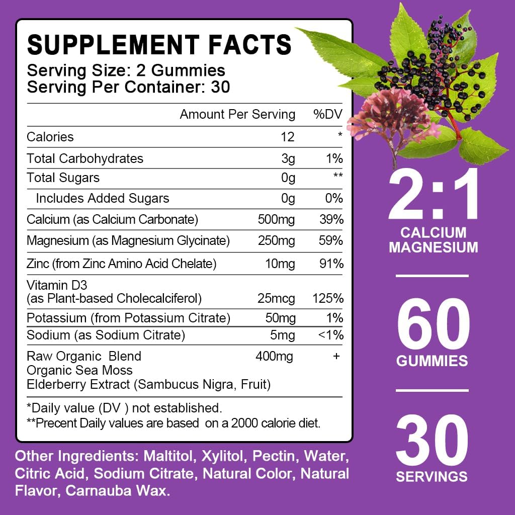 3-pack-calcium-magnesium-zinc-gummies-with-elderberry-sea-moss---21-ratio-magnesium-glycinate-vitamin-d3---supports-bones-muscles-mood-sleep---60-gummies-2