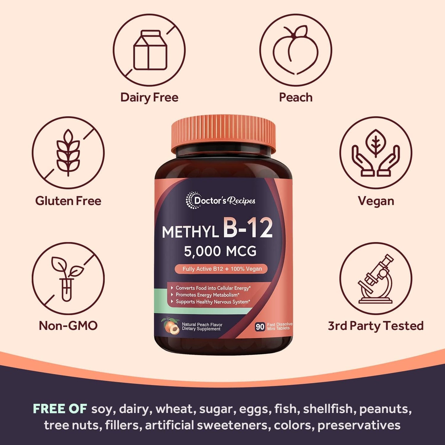 vegan-vitamin-b12-methylcobalamin-fast-dissolve-tablets-5000-mcg-for-energy-nervous-system-support-natural-peach-flavor---90-count-5