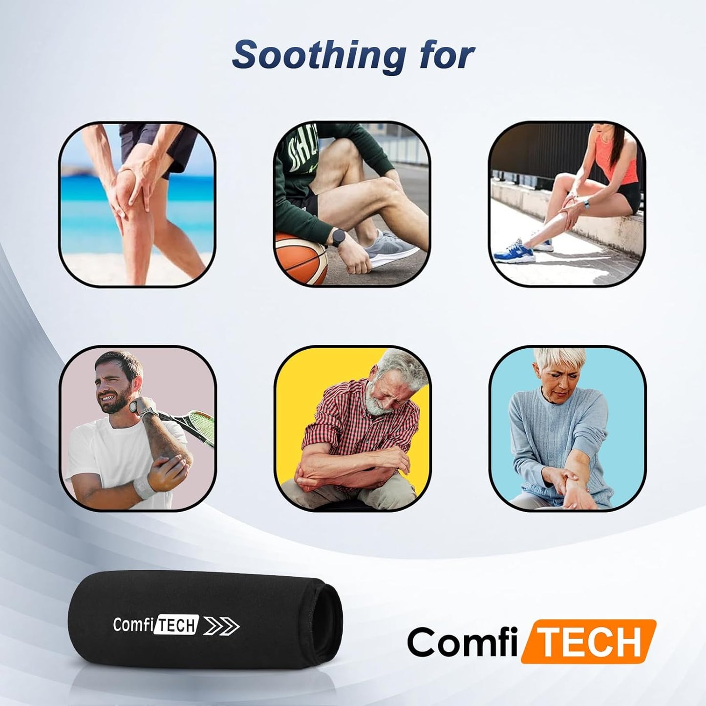 Large Comfitech Elbow Ice Pack Wrap with Tennis Golfers Sleeve for Arm and Calf - Comfortable and Effective Relief - Espot.com.au