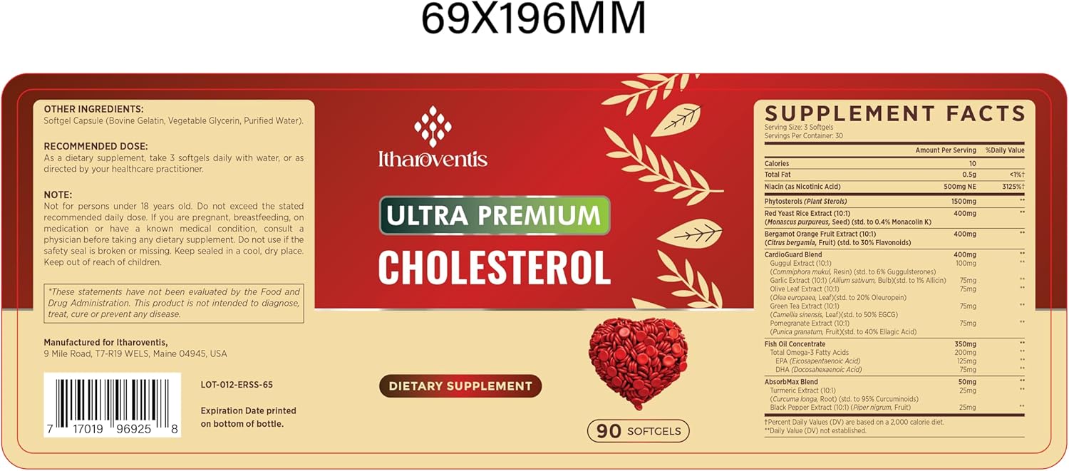 3600-mg-cholesterol-support-softgels-with-plant-sterols-niacin-red-yeast-rice-bergamot-omega-3-garlic---high-absorption-complex-for-healthy-cholesterol-levels---90-capsules-11