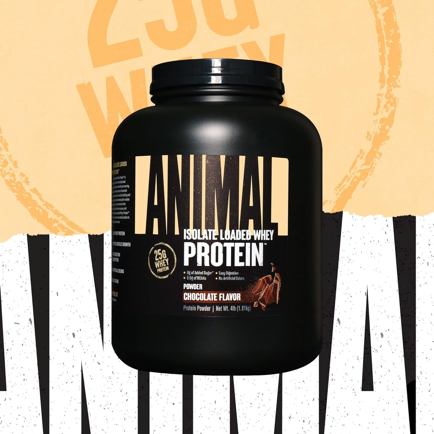 chocolate-animal-whey-isolate-protein-powder---25g-protein-low-sugar-great-taste---ideal-for-pre-post-workout-muscle-building-and-recovery---enriched-with-digestive-enzymes-for-men-women---4-lbs-4