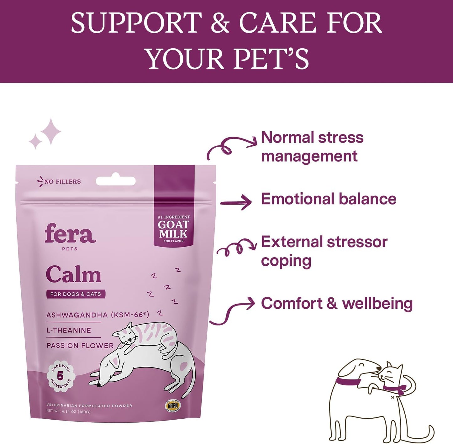 organic-calming-goat-milk-pet-supplement-for-cats-dogs---vet-formulated-for-anxiety-stress-hyperactivity---ashwagandha-gaba---60-servings-2