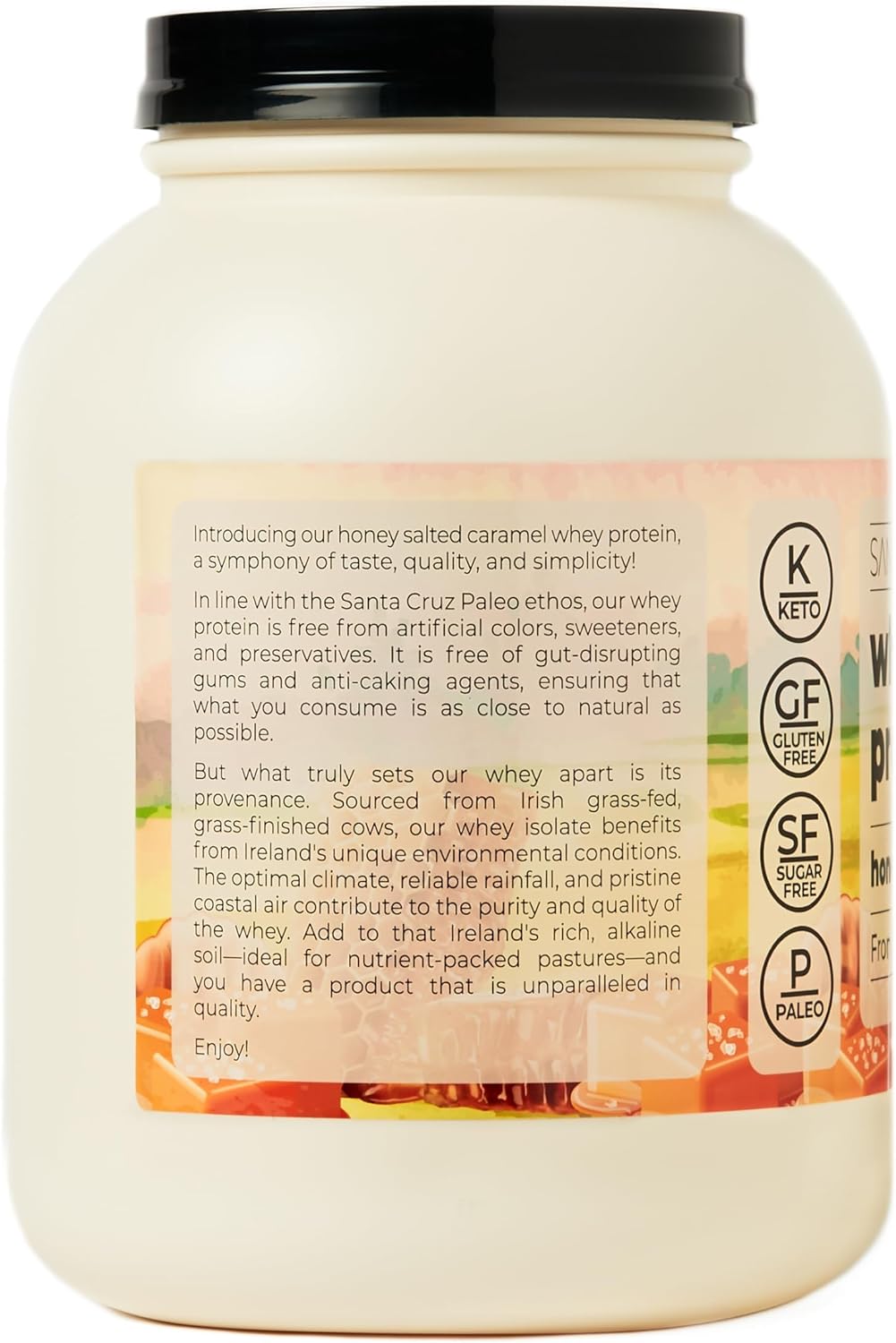 santa-cruz-paleo-whey-protein-powder---honey-salted-caramel-flavor---20g-grass-fed-whey-protein-isolate---gluten-free-keto-sugar-free---post-workout-muscle-support---50-servings---32-lb-tub-6