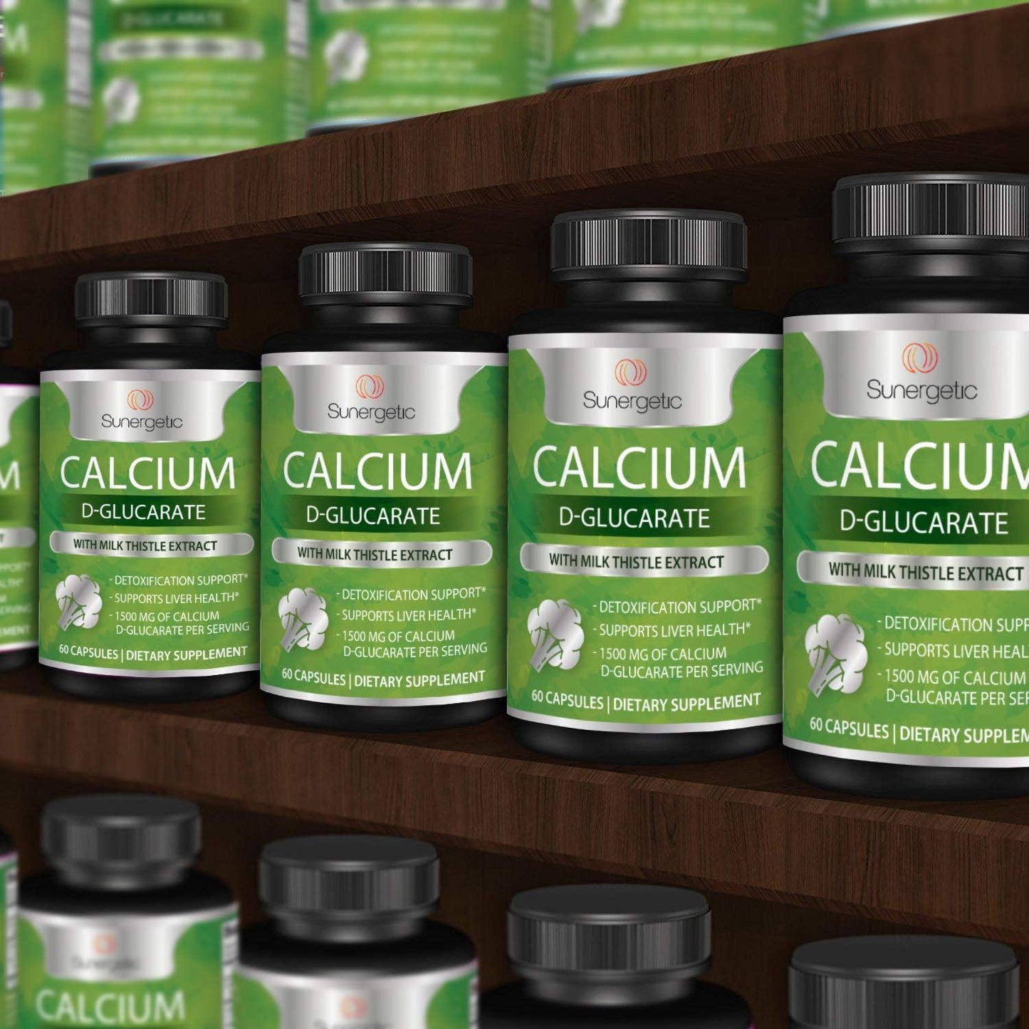 Premium Calcium D-Glucarate Supplement with Milk Thistle Extract - Liver & Detox Support - 500mg Per Serving - 60 Capsules - Espot.com.au