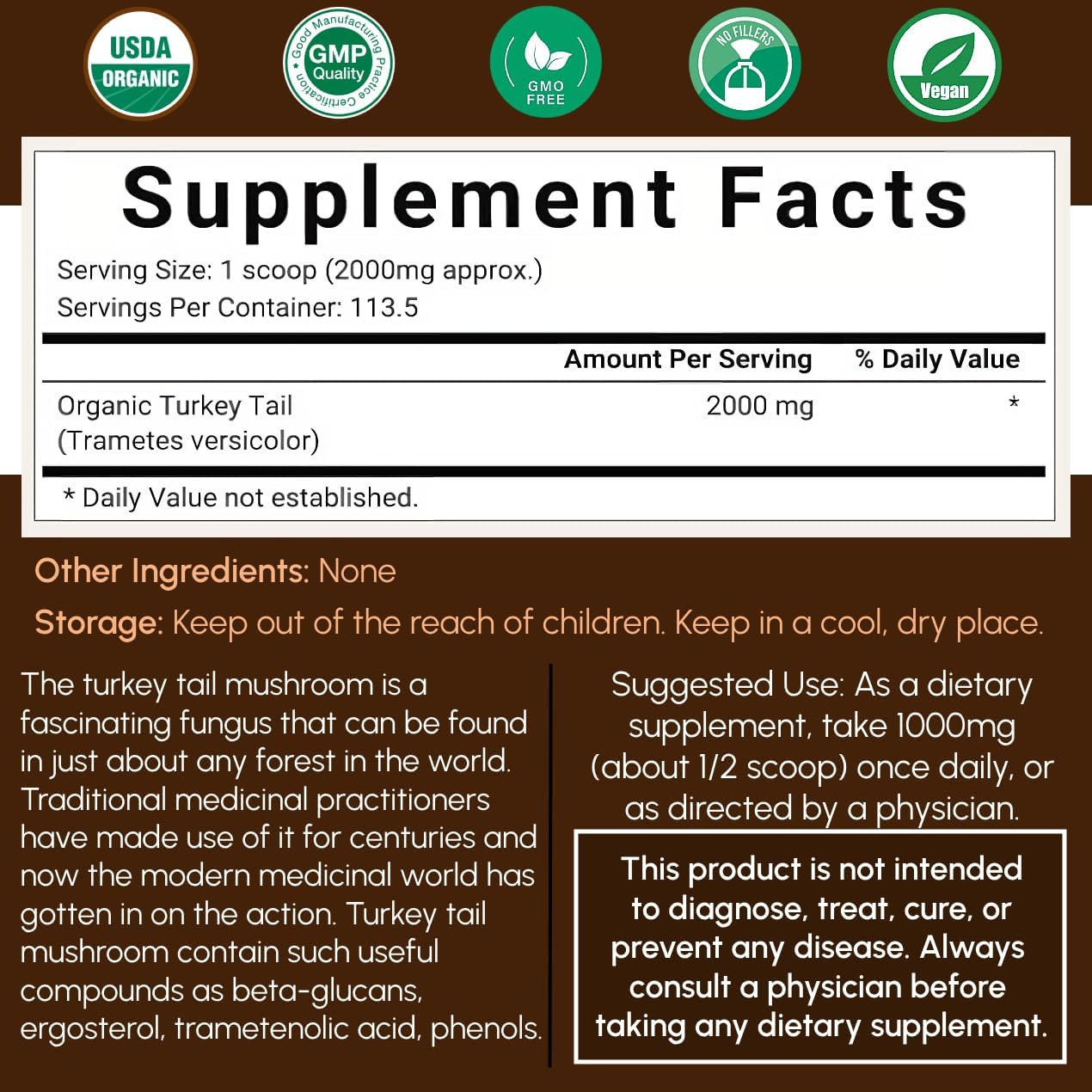 organic-turkey-tail-mushroom-powder-8-oz---natural-mushroom-supplement-with-psp-and-psk---pet-friendly-by-beleon-goods-for-life-5