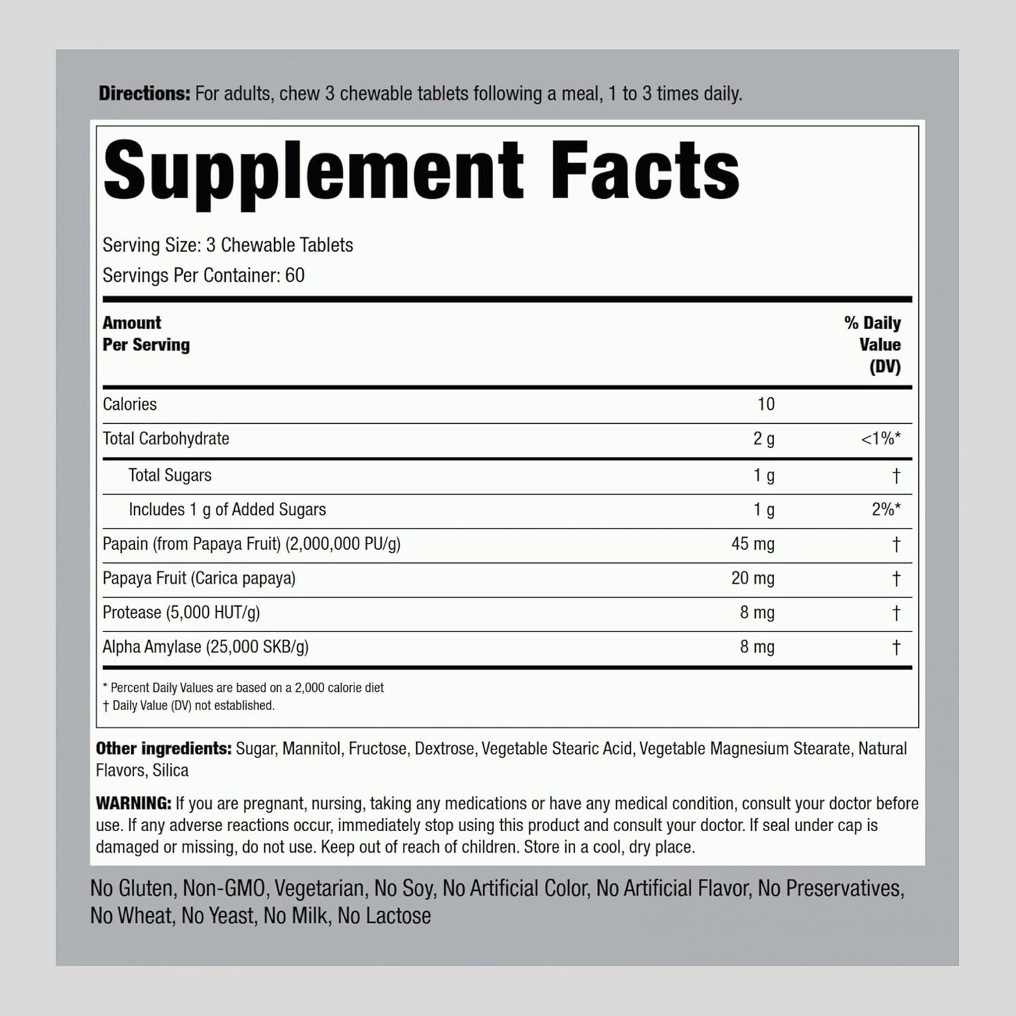 chewable-papaya-enzymes-tablets---180-count---vegetarian-digestive-supplement---non-gmo-gluten-free---tropical-flavored-2