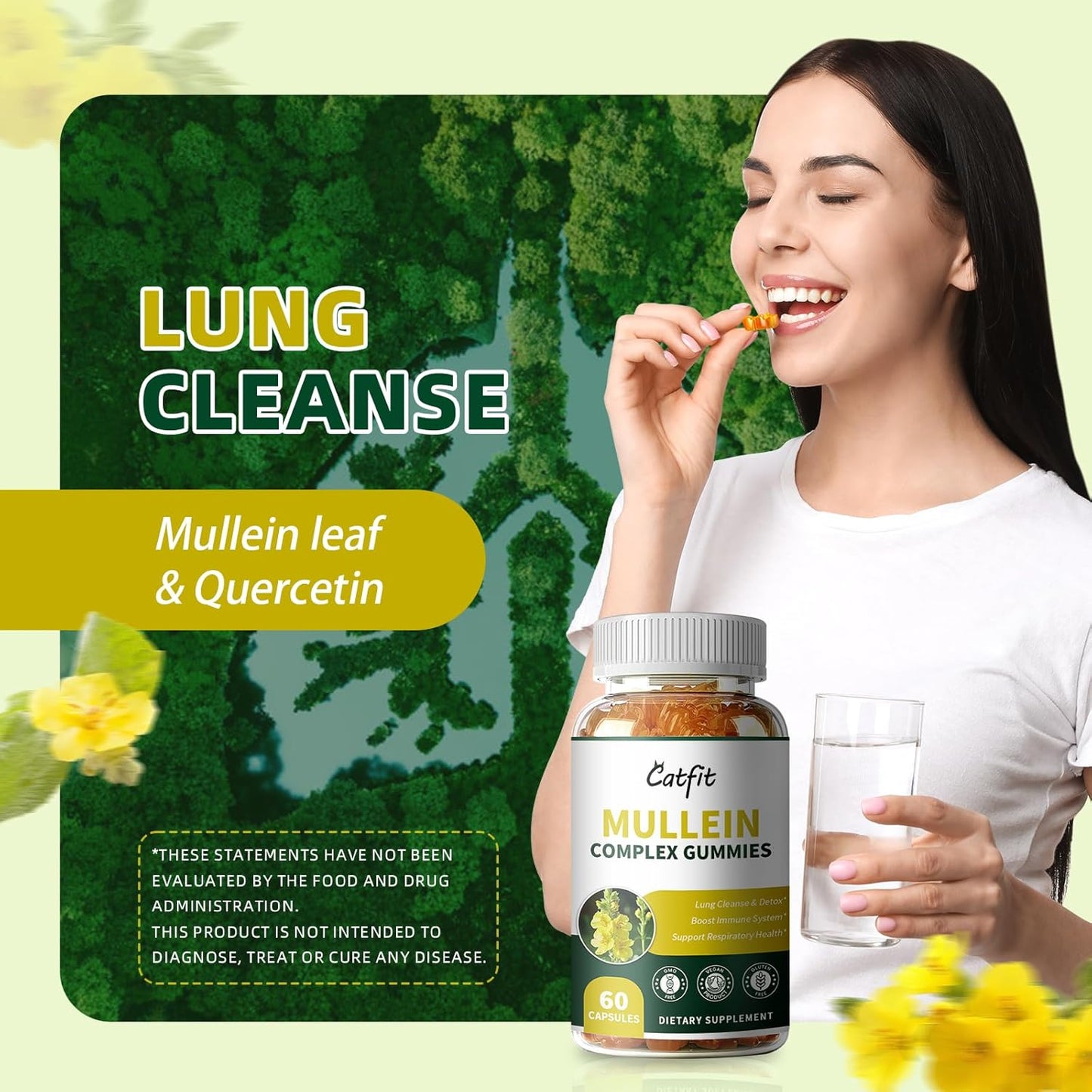 2-pack-mullein-gummies-for-lungs-with-quercetin-and-elderberry---respiratory-immune-support-lung-cleanse-detox---vegan-pineapple-flavor---60-gummies-2